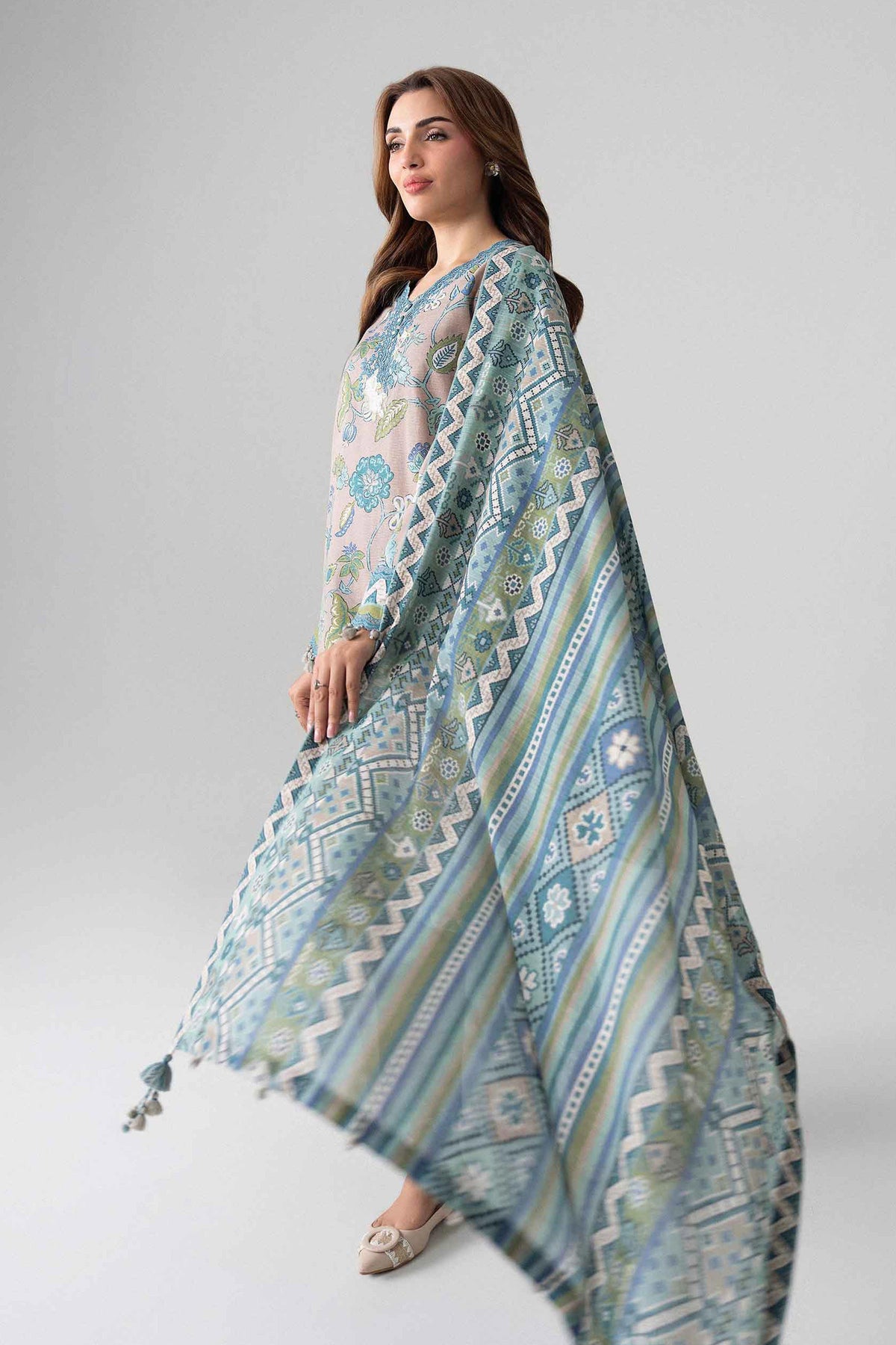 3 Piece - Printed Embroidered Suit - U3PE-NISHA26WV1-33