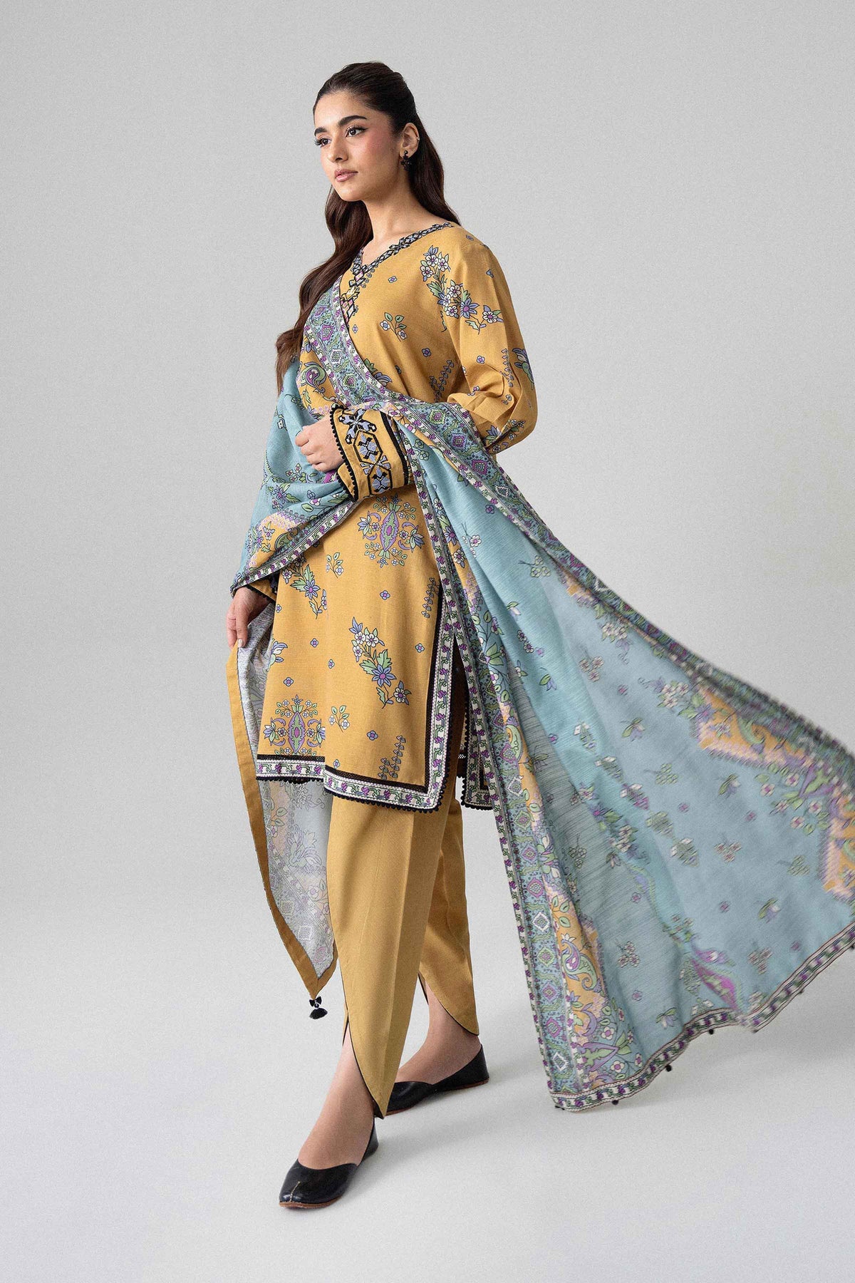 3 Piece - Printed Embroidered Suit - U3PE-NISHA26WV1-35 for, - Unstitched Collection | Nishat | Shop Online