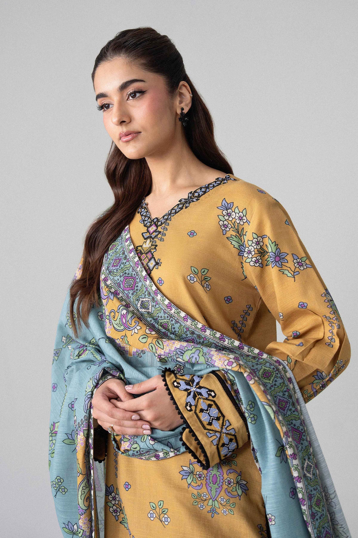 3 Piece - Printed Embroidered Suit - U3PE-NISHA26WV1-35