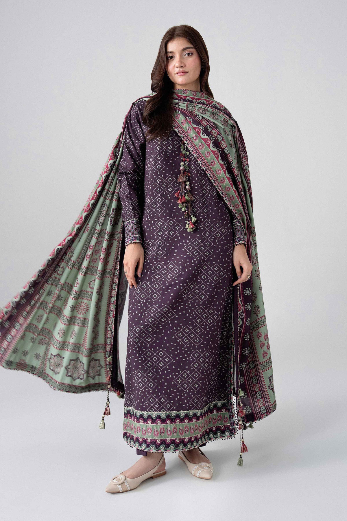 3 Piece - Printed Embroidered Suit - U3PE-NISHA26WV1-4
