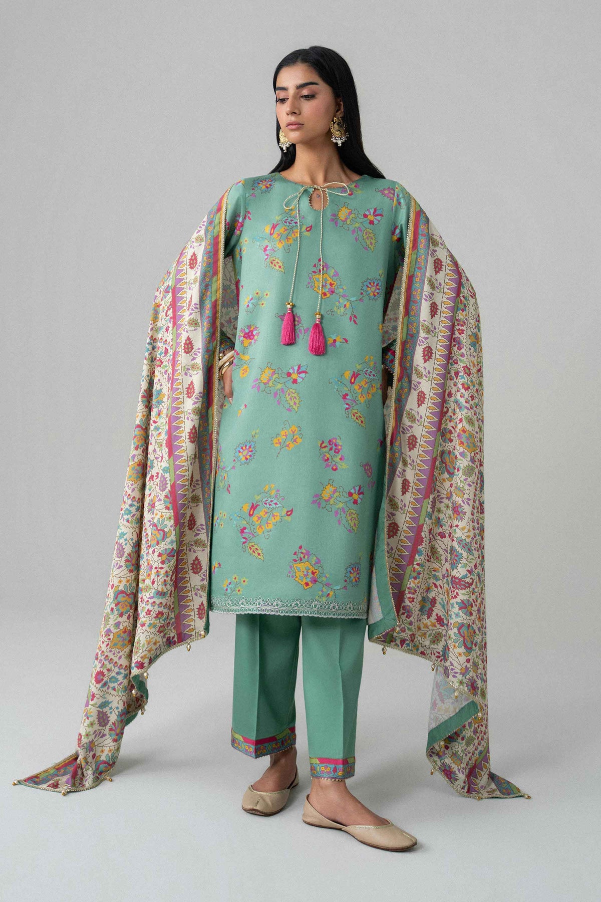 3 Piece - Printed Embroidered Suit - U3PE-NISHA26WV1-43