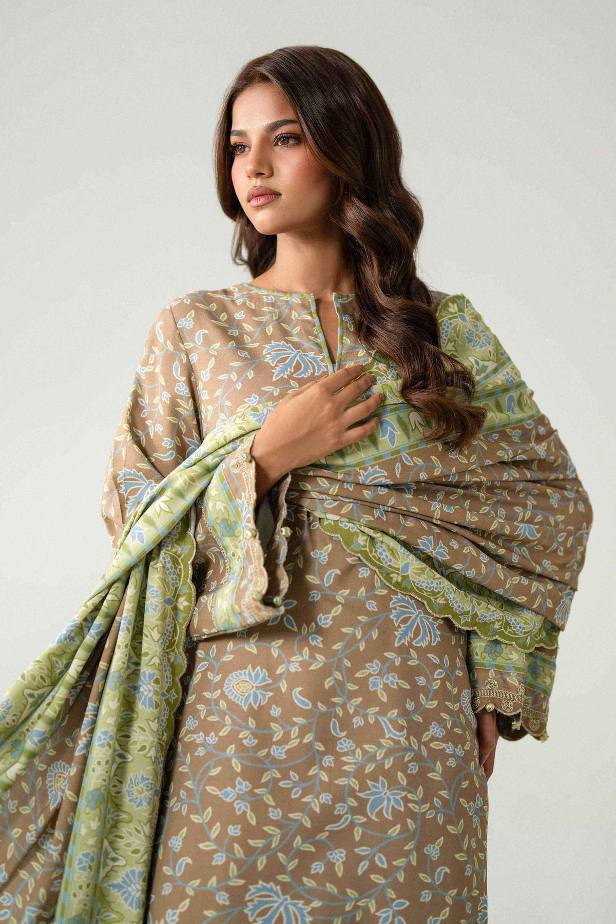 3 Piece - Printed Embroidered Suit - U3PE-NISHA26WV1-44