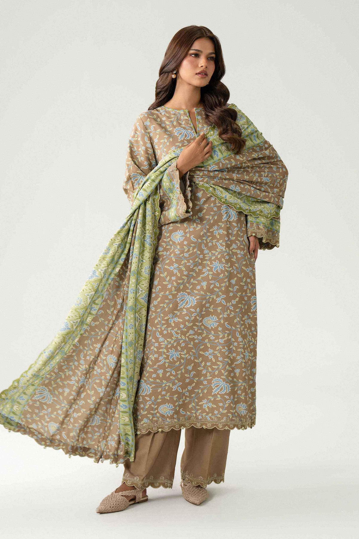 3 Piece - Printed Embroidered Suit - U3PE-NISHA26WV1-44