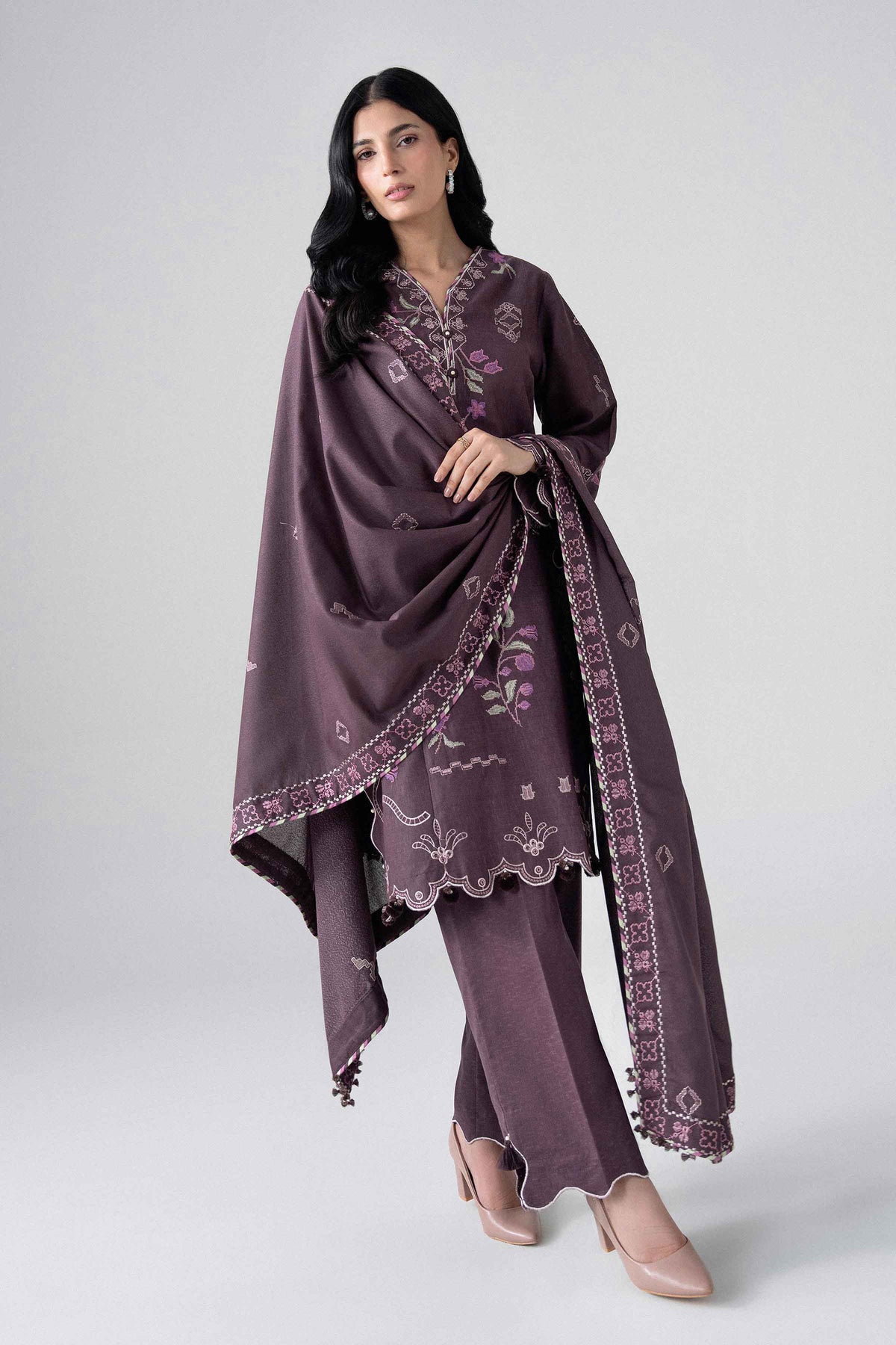 3 Piece - Embroidered Suit - U3PE-NISHA26WV1-54