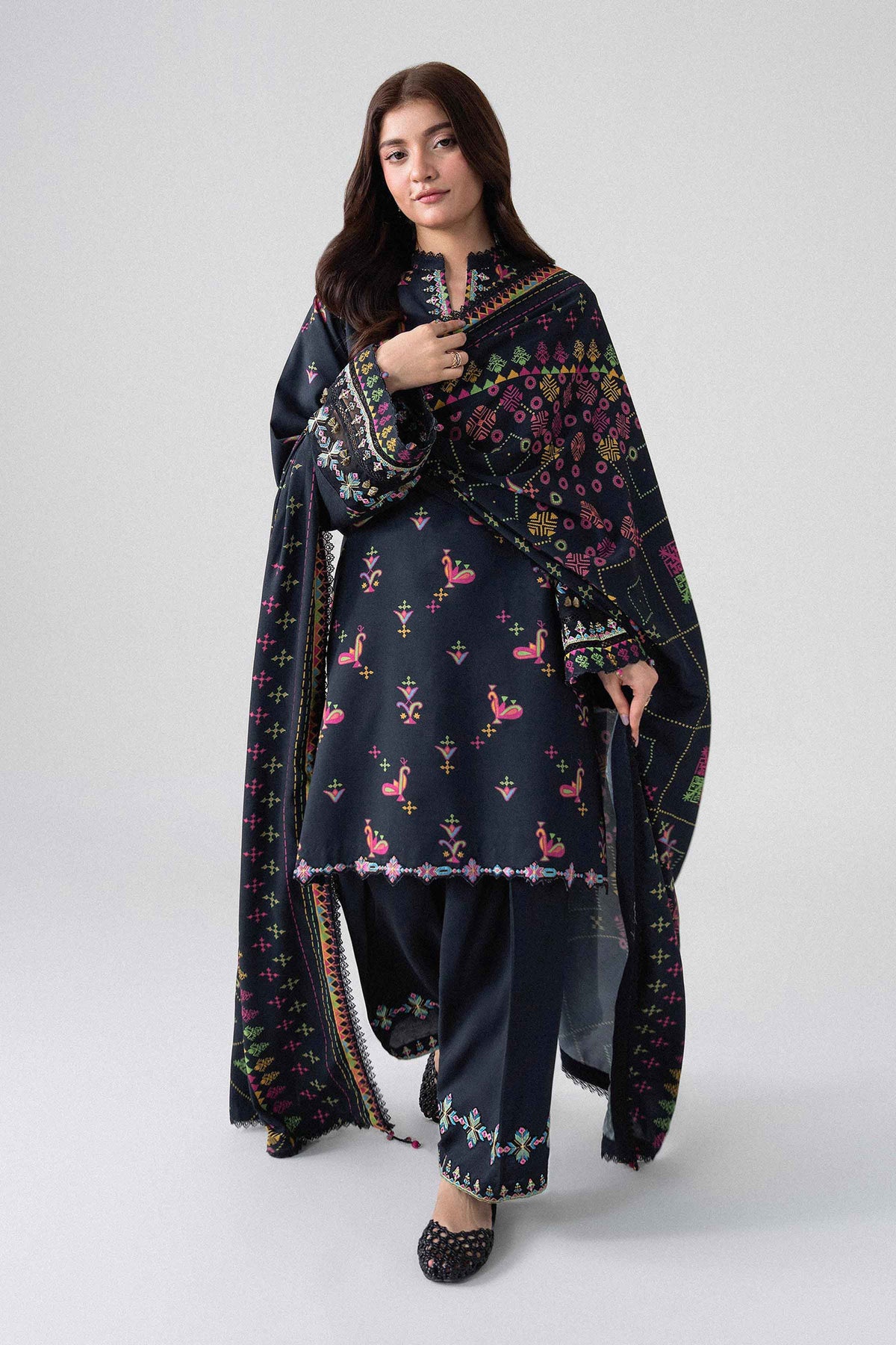 3 Piece - Printed Embroidered Suit - U3PE-NISHA26WV1-6