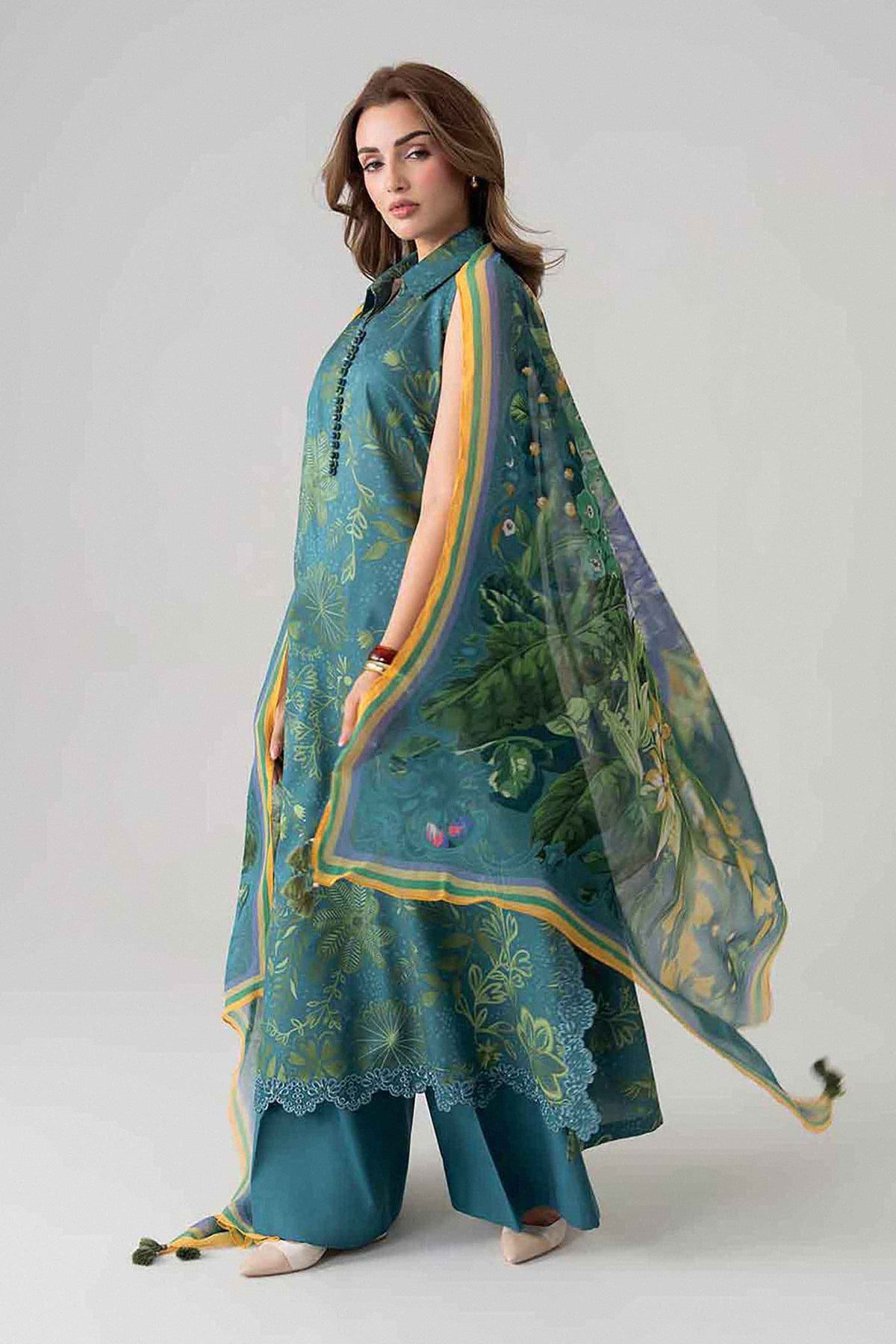 3 Piece - Digital Printed Embroidered Suit - U3PE-NISHA26WV1-67