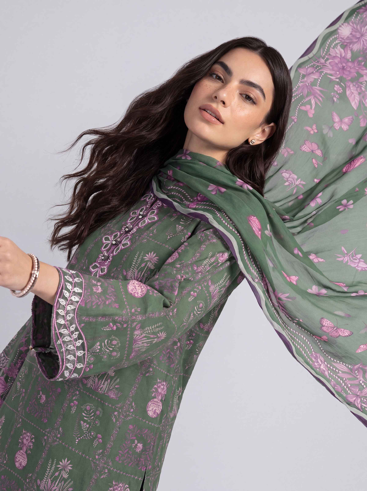 3 Piece - Digital Printed Embroidered Suit - U3PE-NISHA26WV1-68
