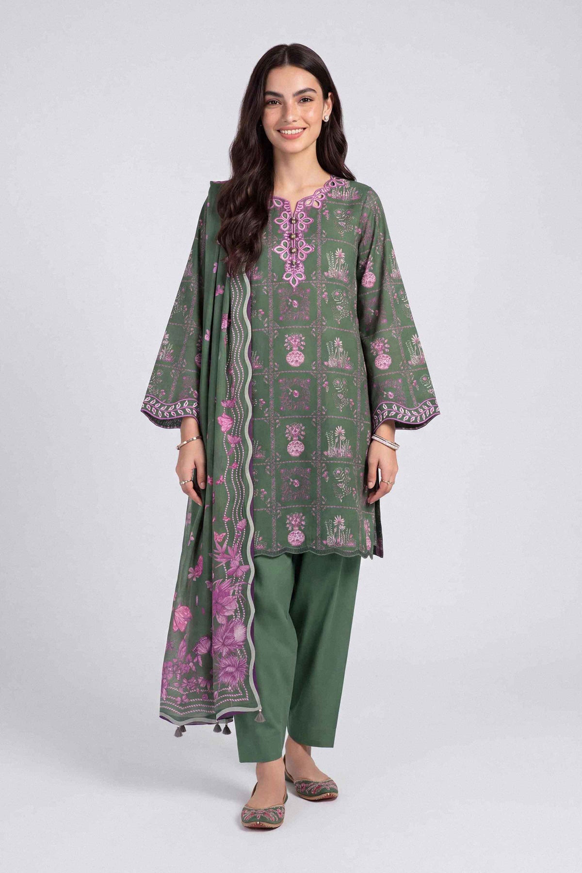 3 Piece - Digital Printed Embroidered Suit - U3PE-NISHA26WV1-68 for, - Unstitched Collection | Nishat | Shop Online