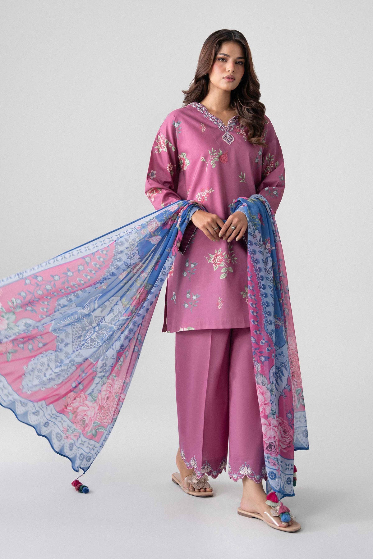 3 Piece - Digital Printed Embroidered Suit - U3PE-NISHA26WV1-72 for, - Unstitched Collection | Nishat | Shop Online