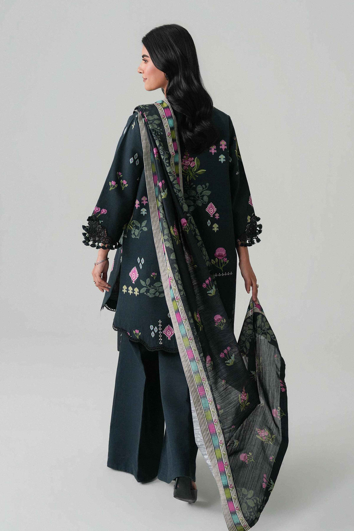 3 Piece - Printed Embroidered Suit - U3PE-NISHA26WV1-88