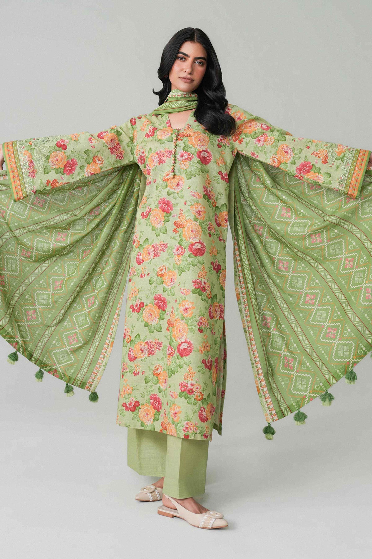 3 Piece - Printed Embroidered Suit - U3PE-NISHA26WV1-97