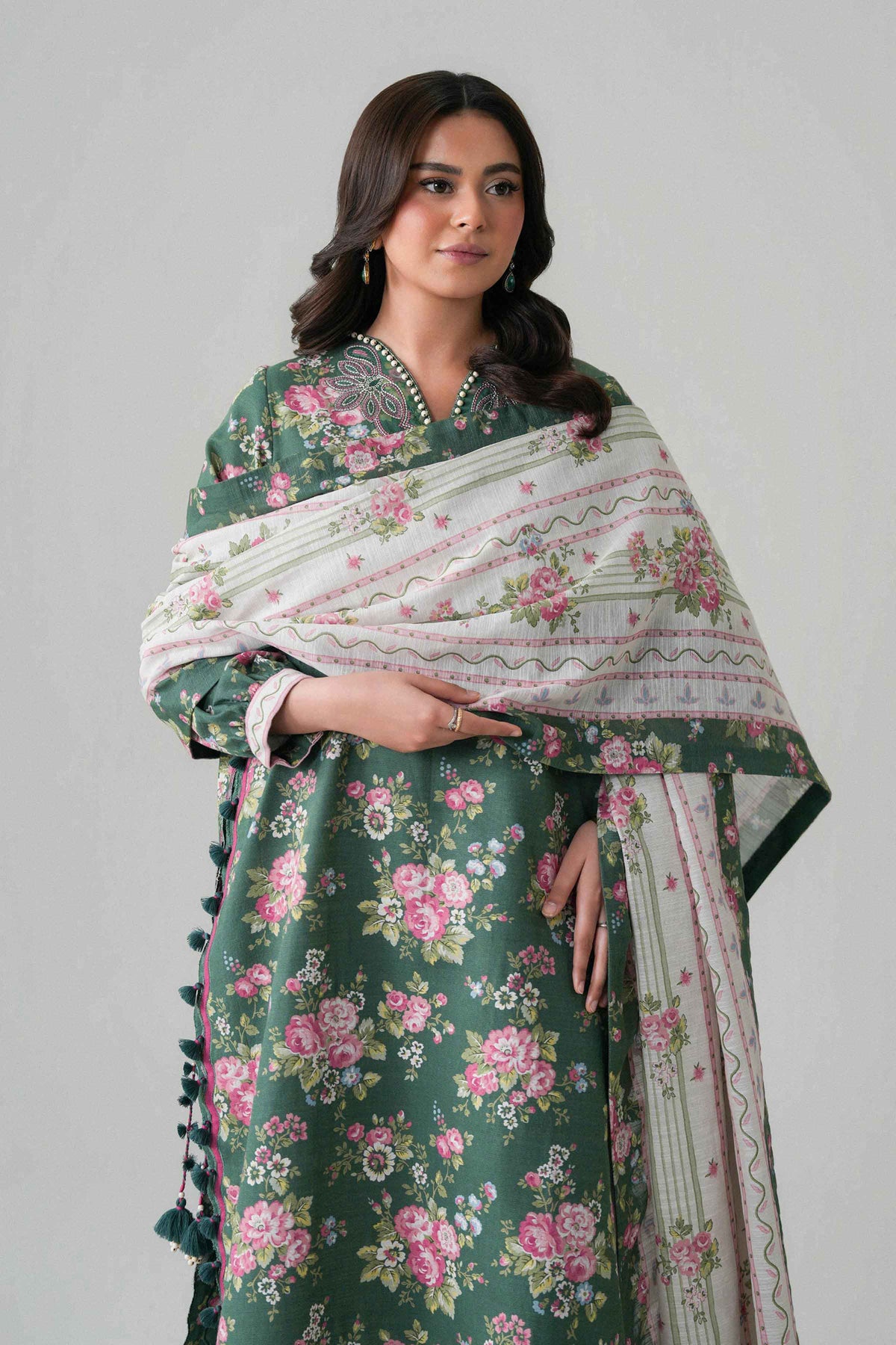 3 Piece - Printed Embroidered Suit - U3PE-NISHA26WV1-98