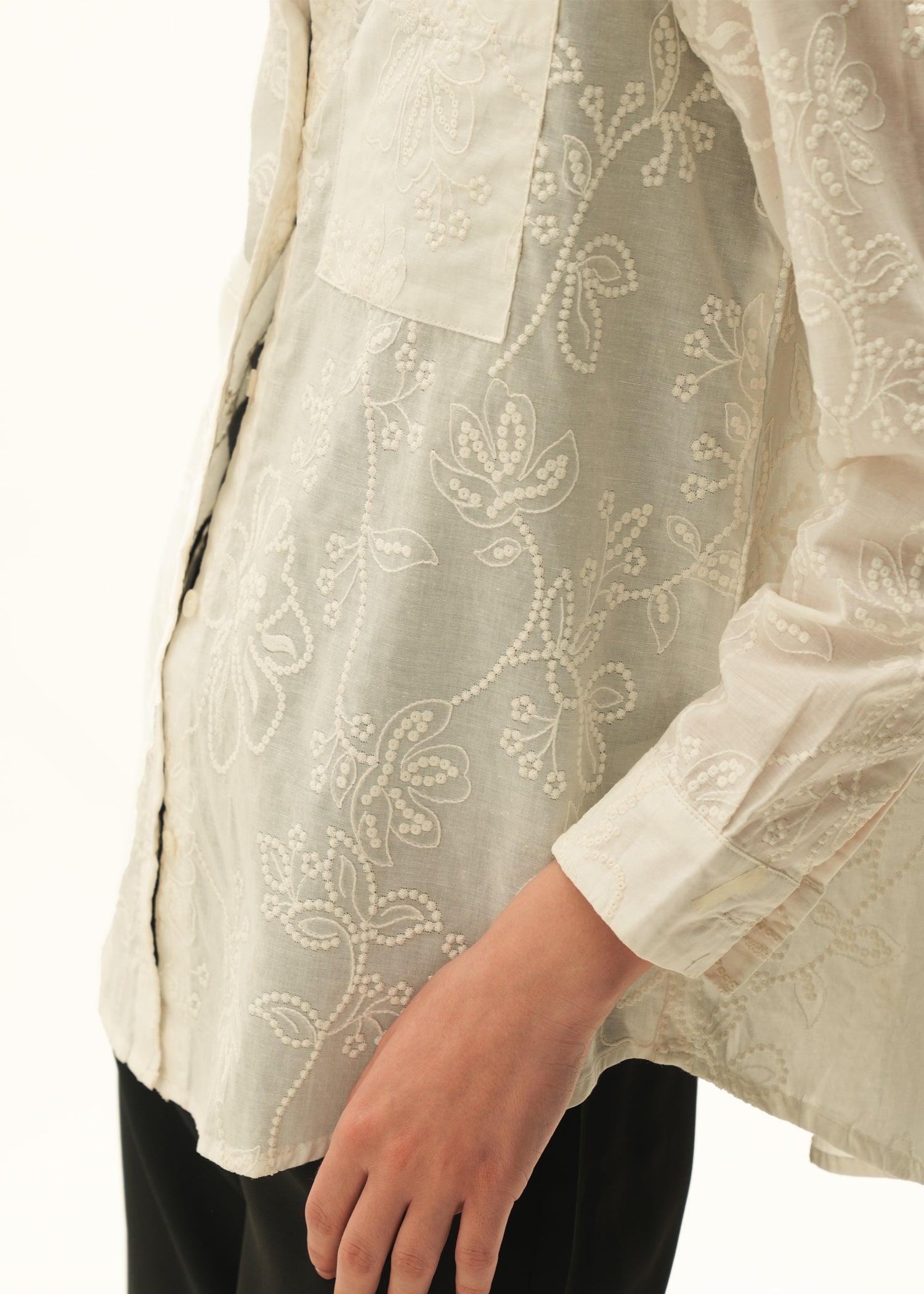 Embroidered Cotton Button-Down Shirt - KOA