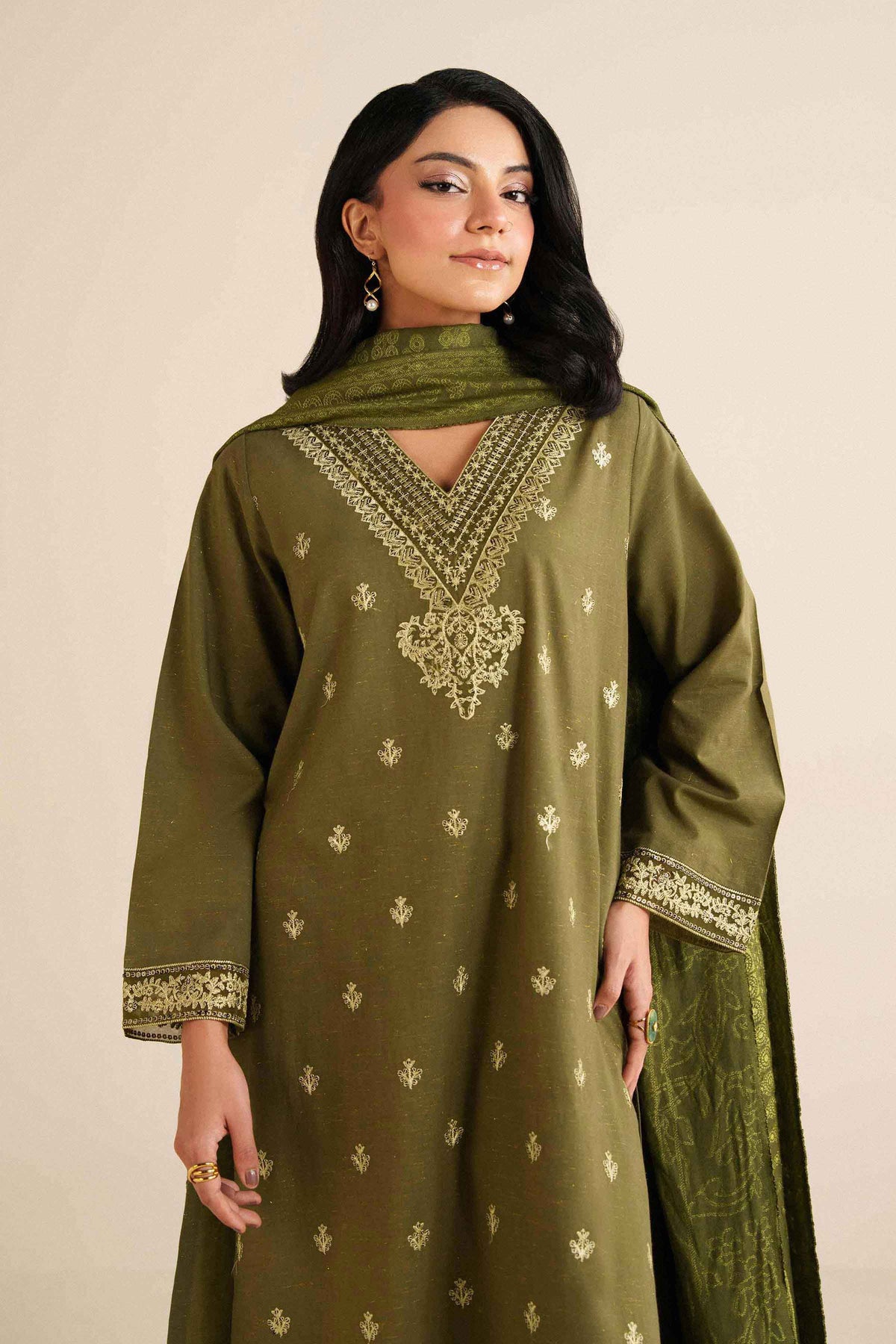 3 Piece - Embroidered Suit - PW25-460