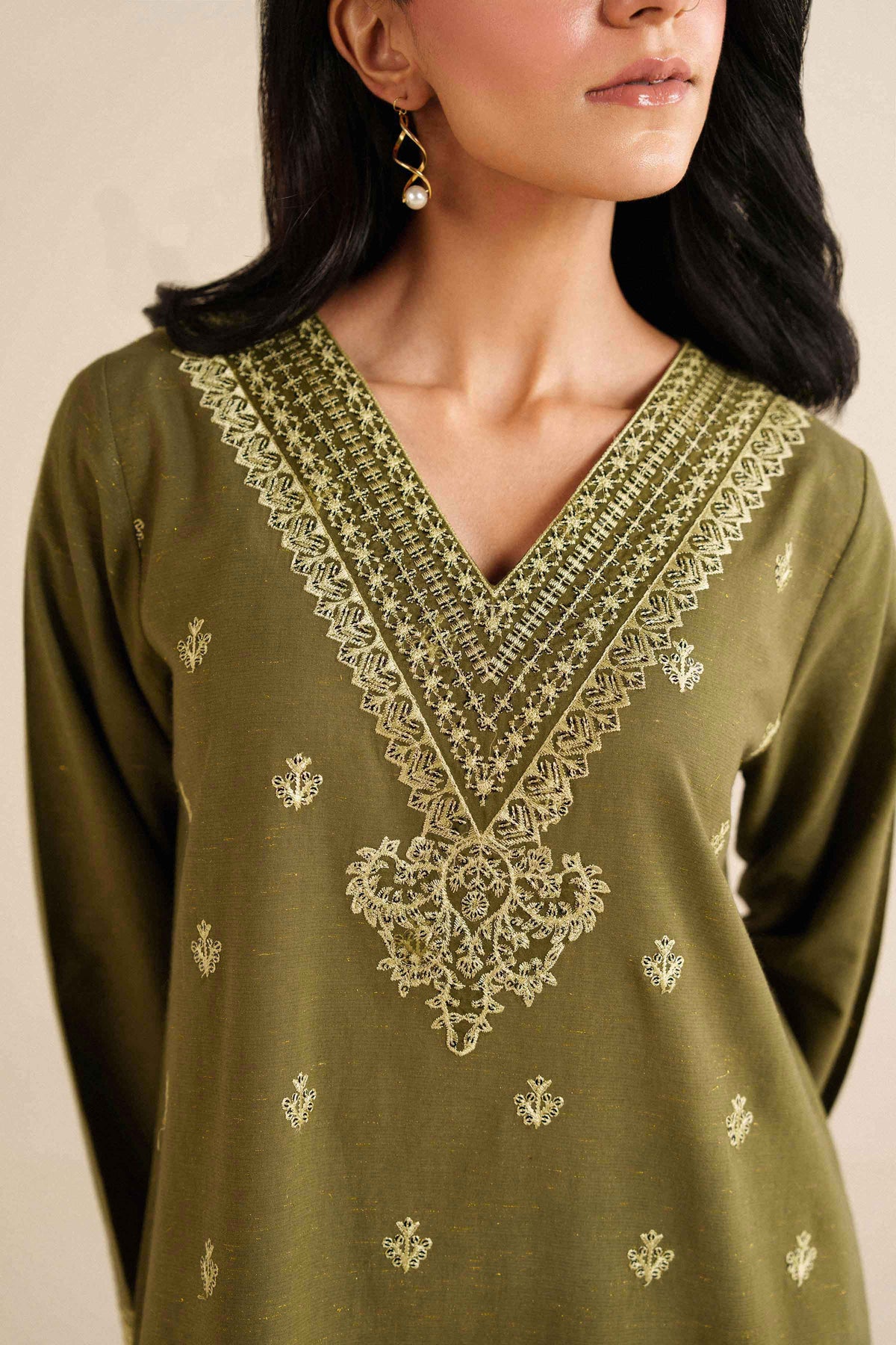 3 Piece - Embroidered Suit - PW25-460