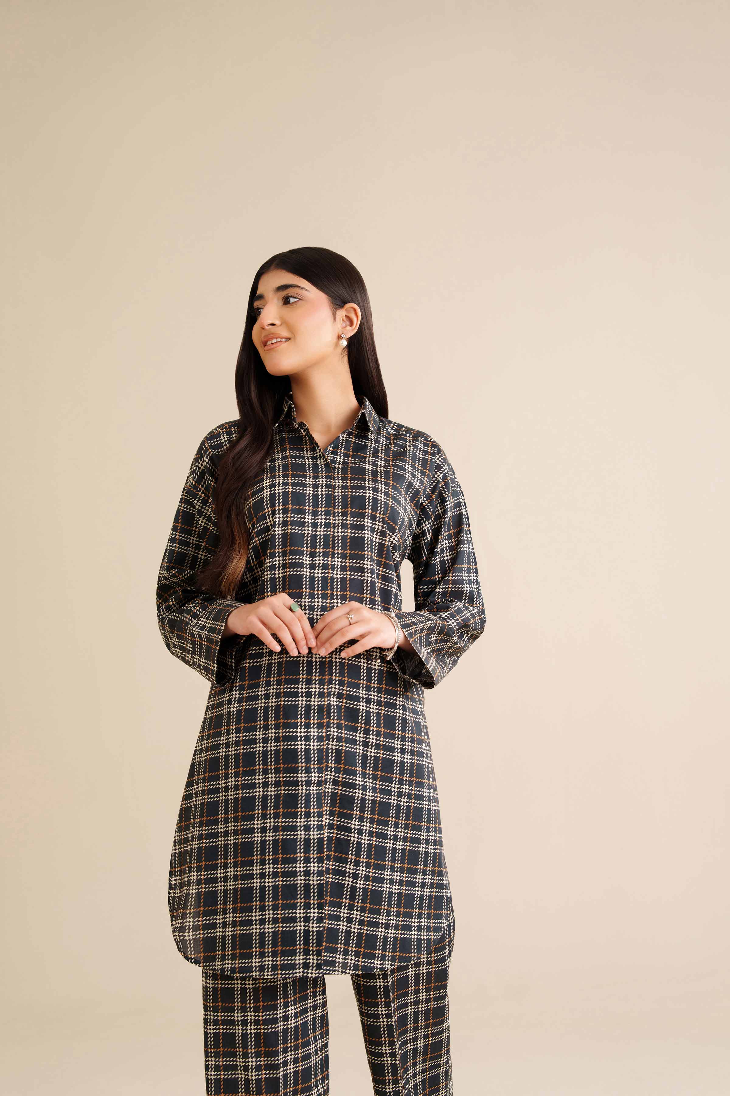 NISHATUAE - Black Printed Cambric 2-piece Ready to wear Dress