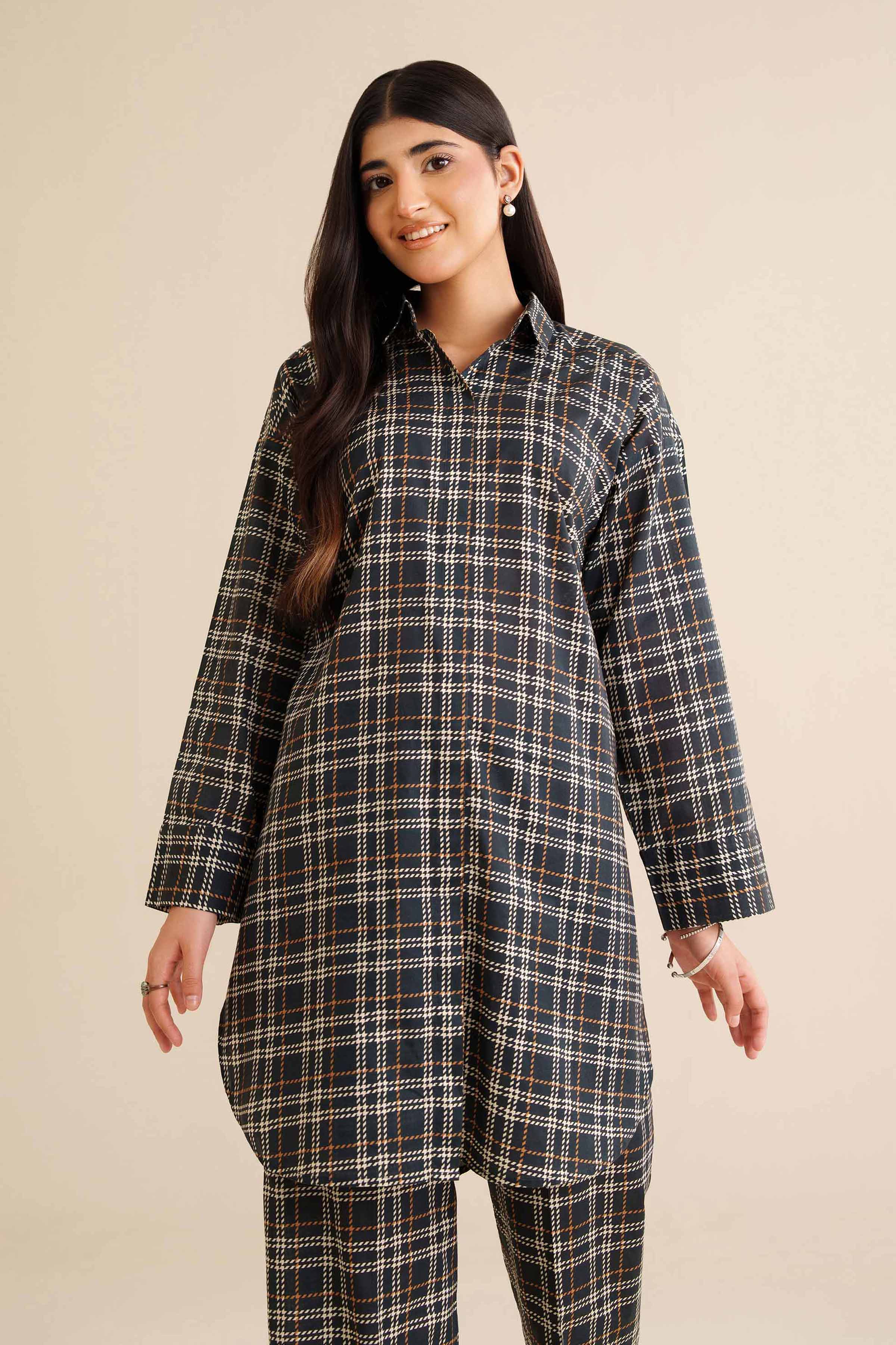 NISHATUAE - Black Printed Cambric 2-piece Ready to wear Dress