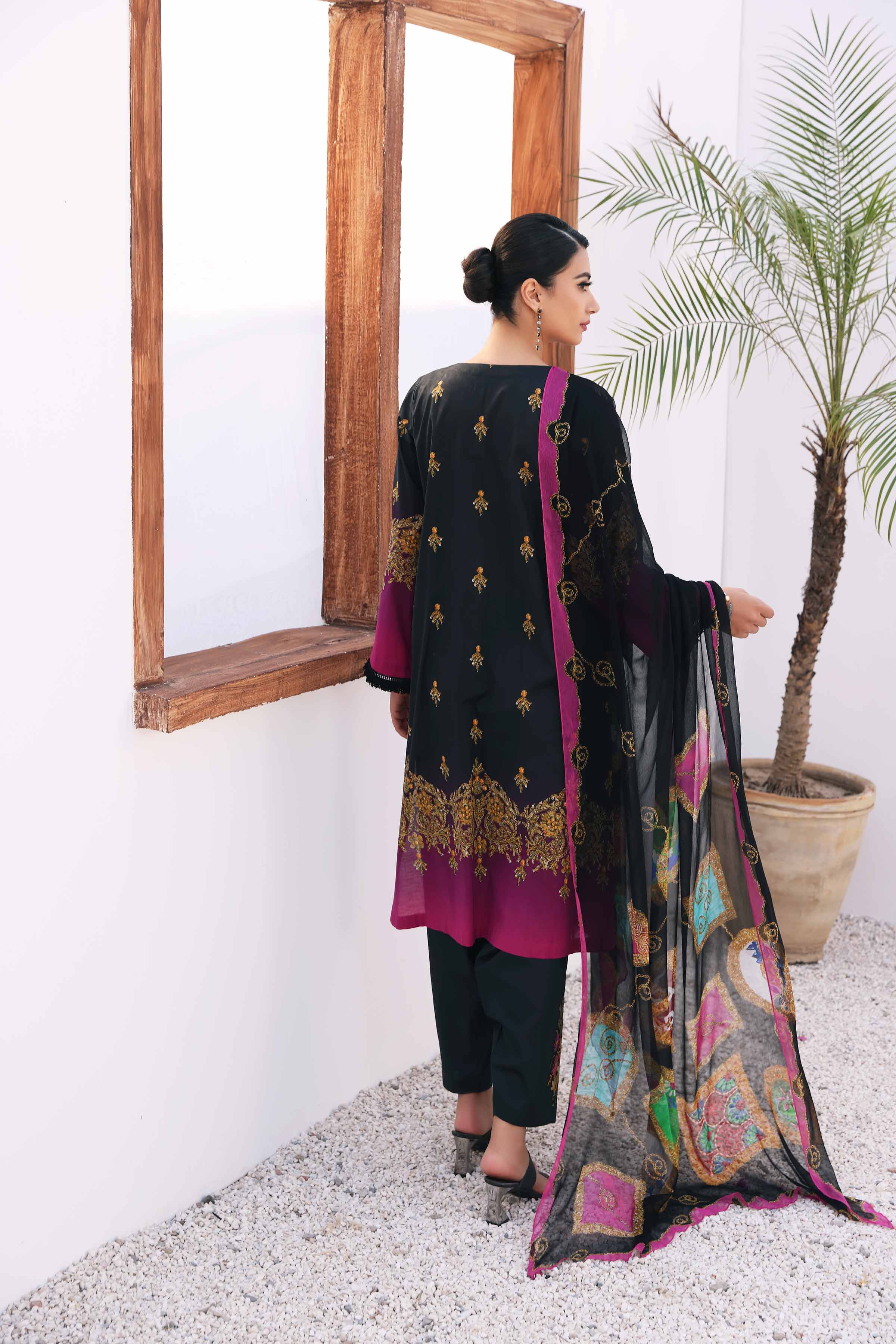 3 Piece - Printed Embroidered Suit – 42301146