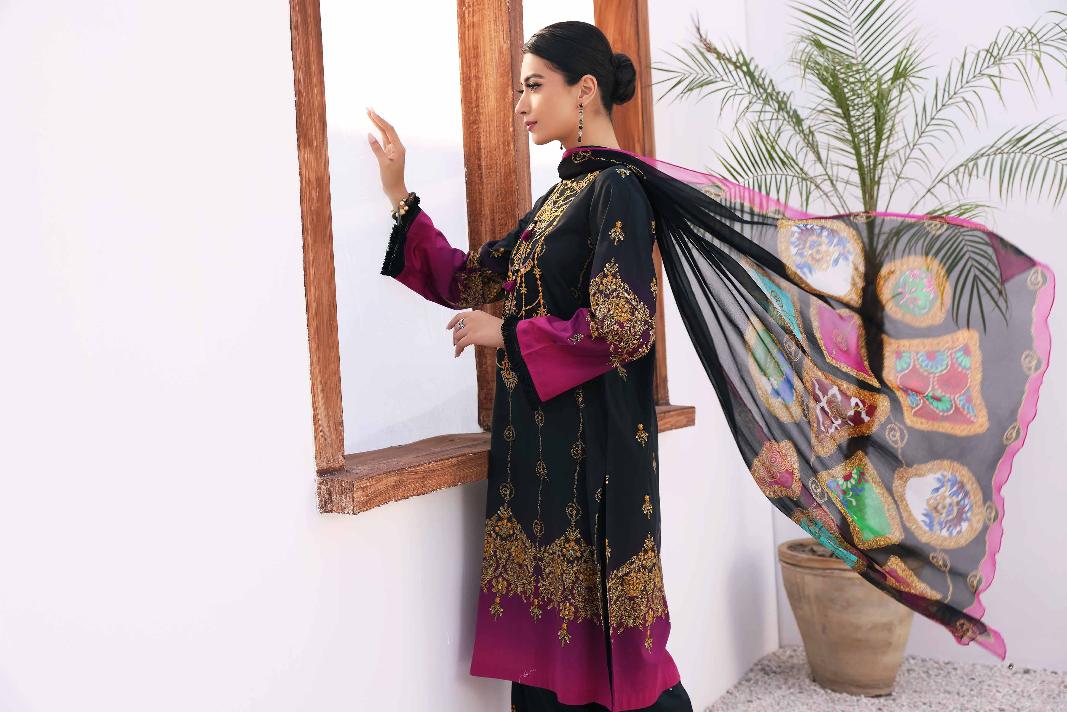 3 Piece - Printed Embroidered Suit – 42301146