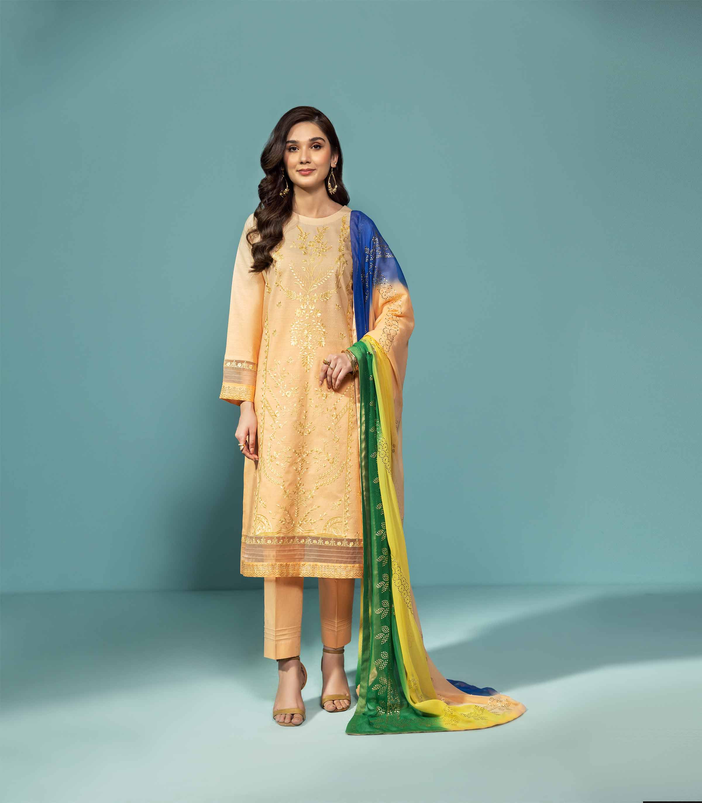 3 Piece - Printed Embellished Suit - 42301304