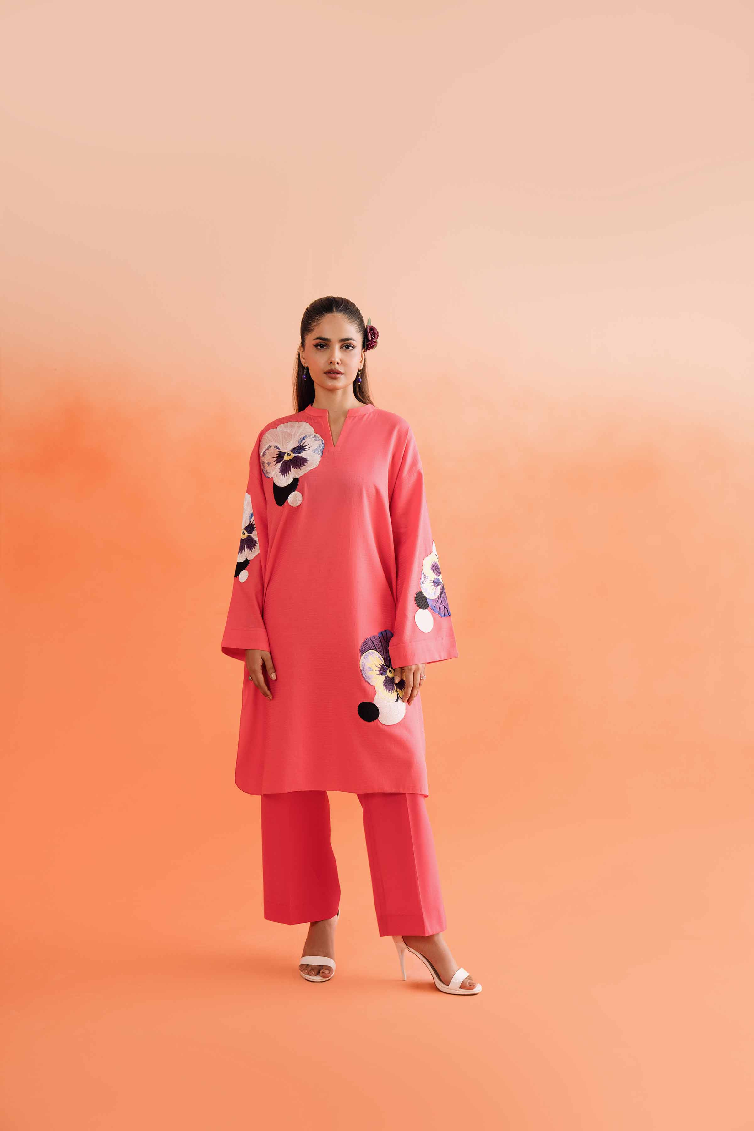 2 Piece - Dyed Embroidered Suit - 42401004