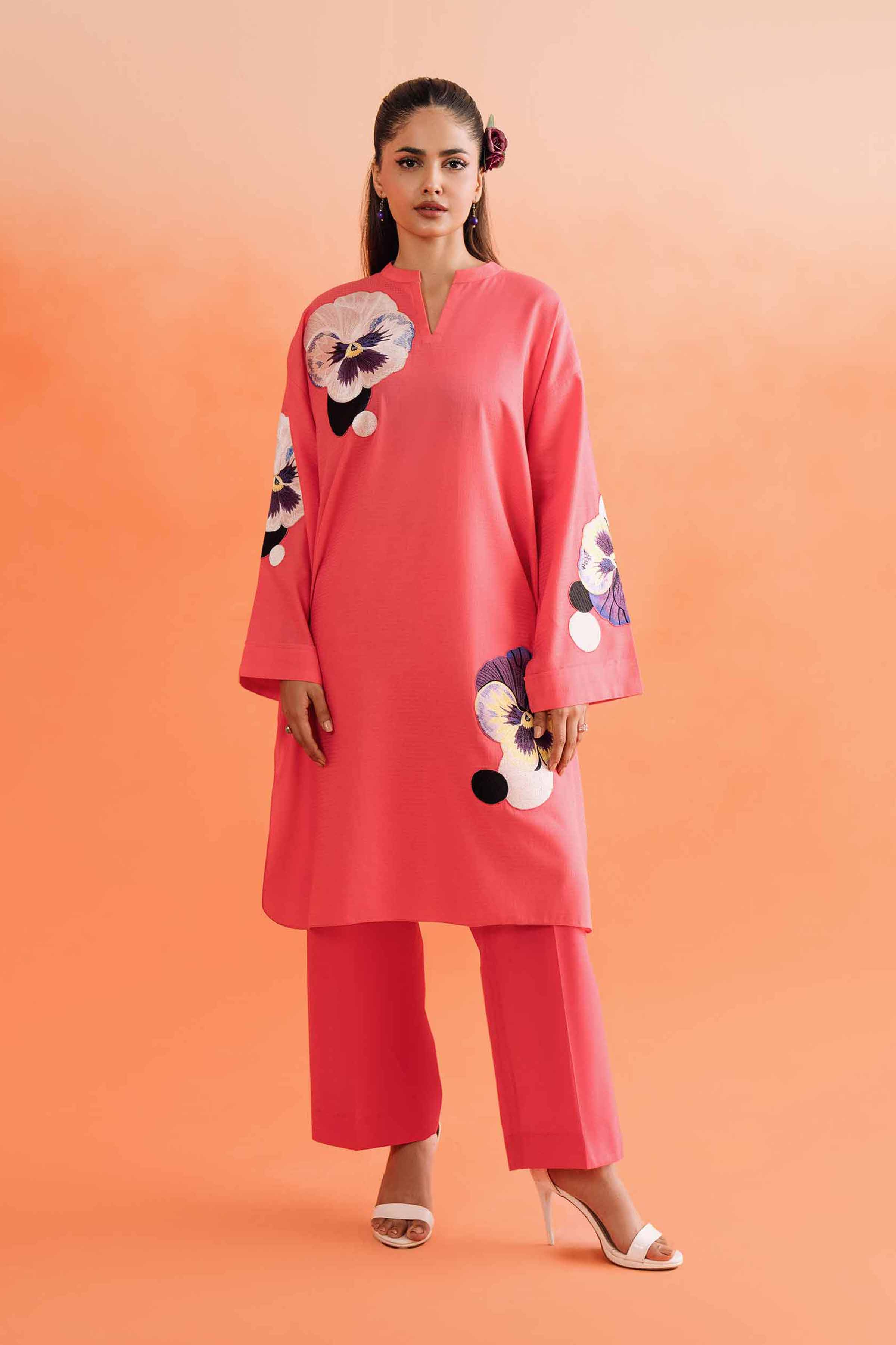 2 Piece - Dyed Embroidered Suit - 42401004