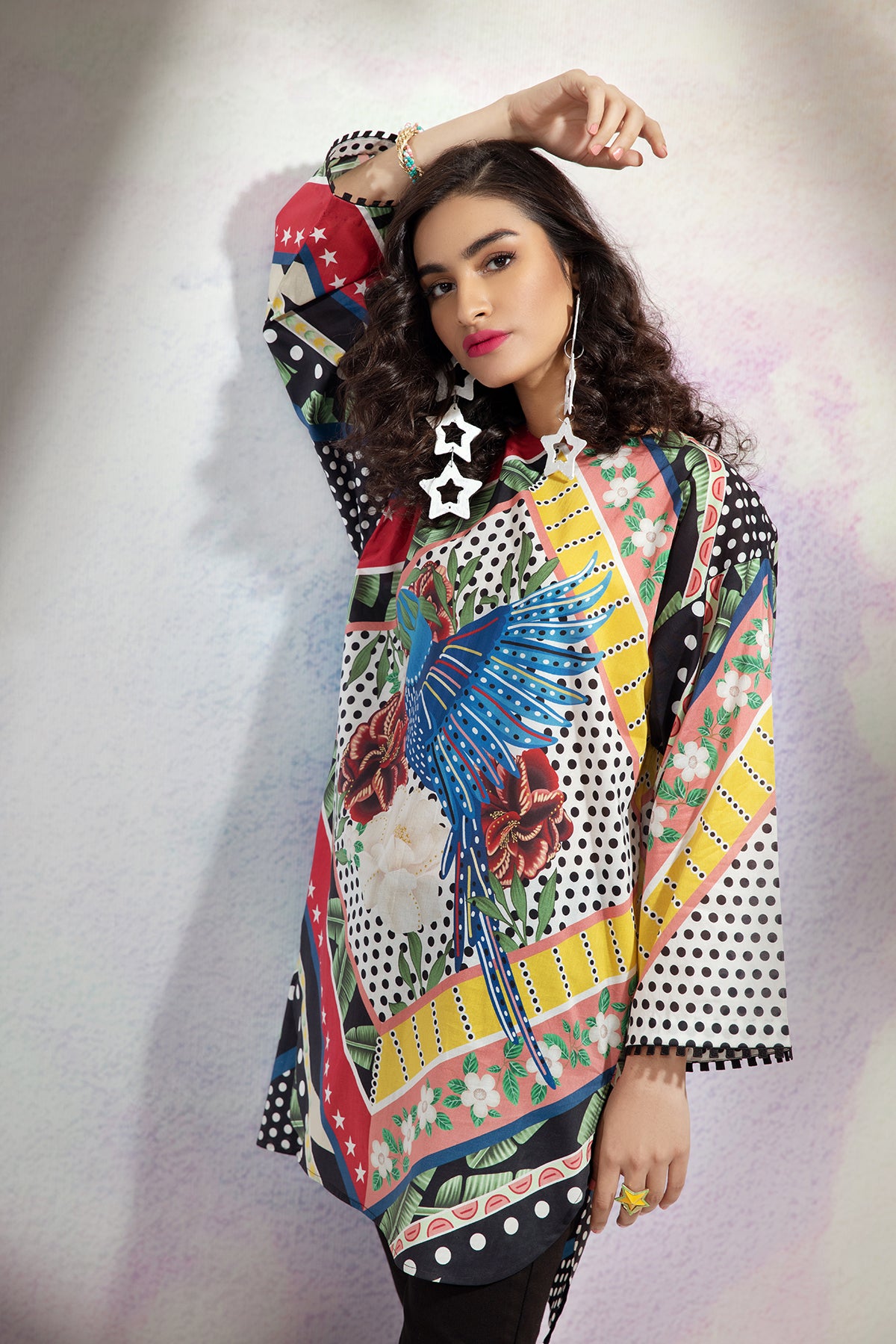 AS22-26-Printed Round Neck Tunic