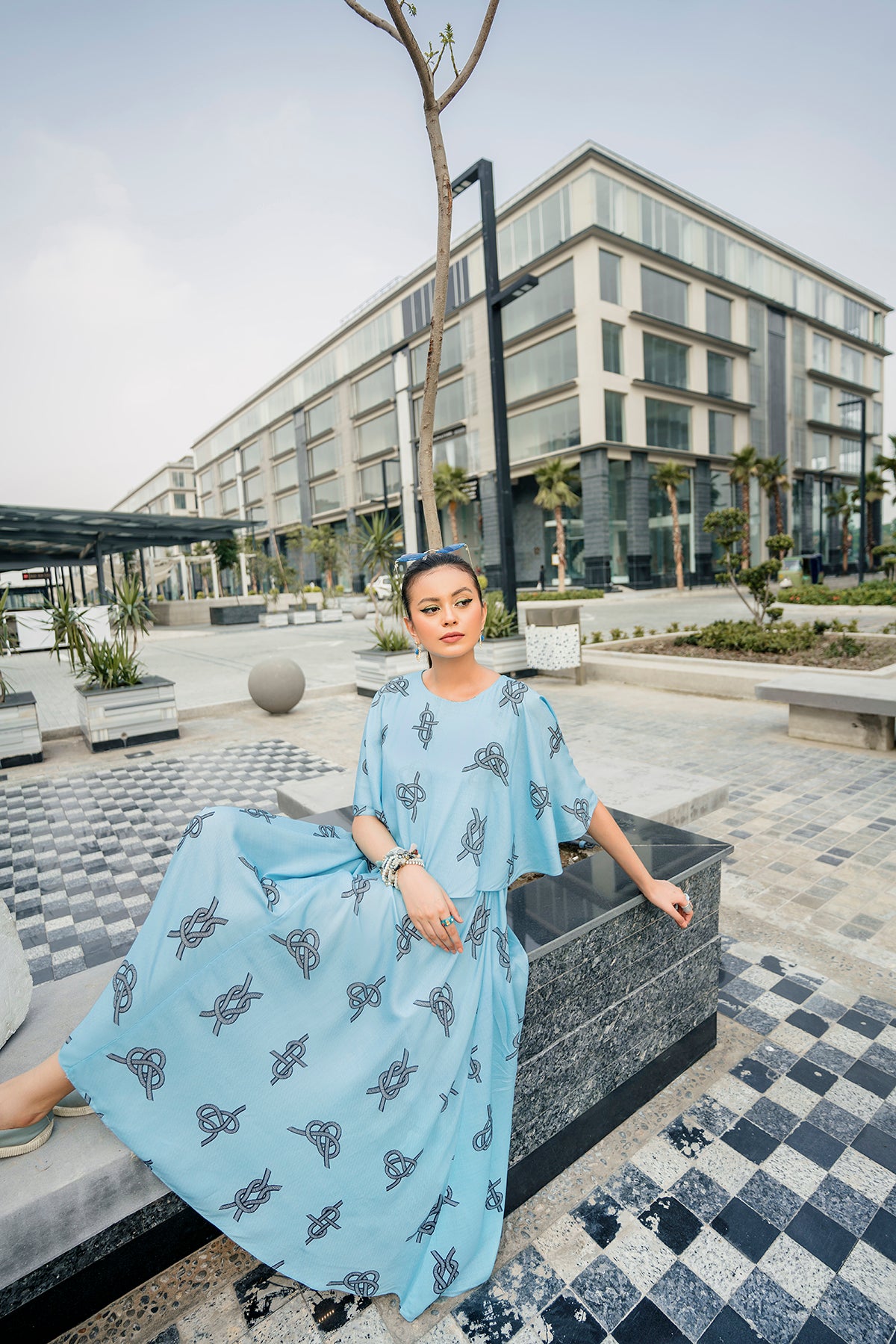AW22-45-Printed Long Dress