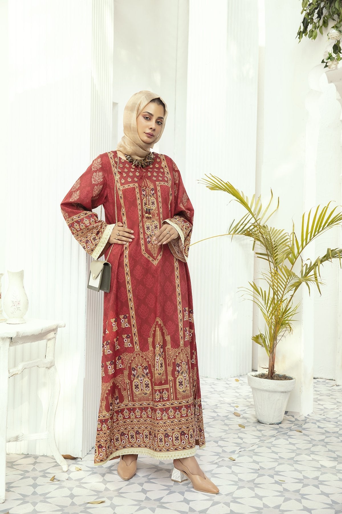 DE20-02 Printed Stitched Fustaan 1PC