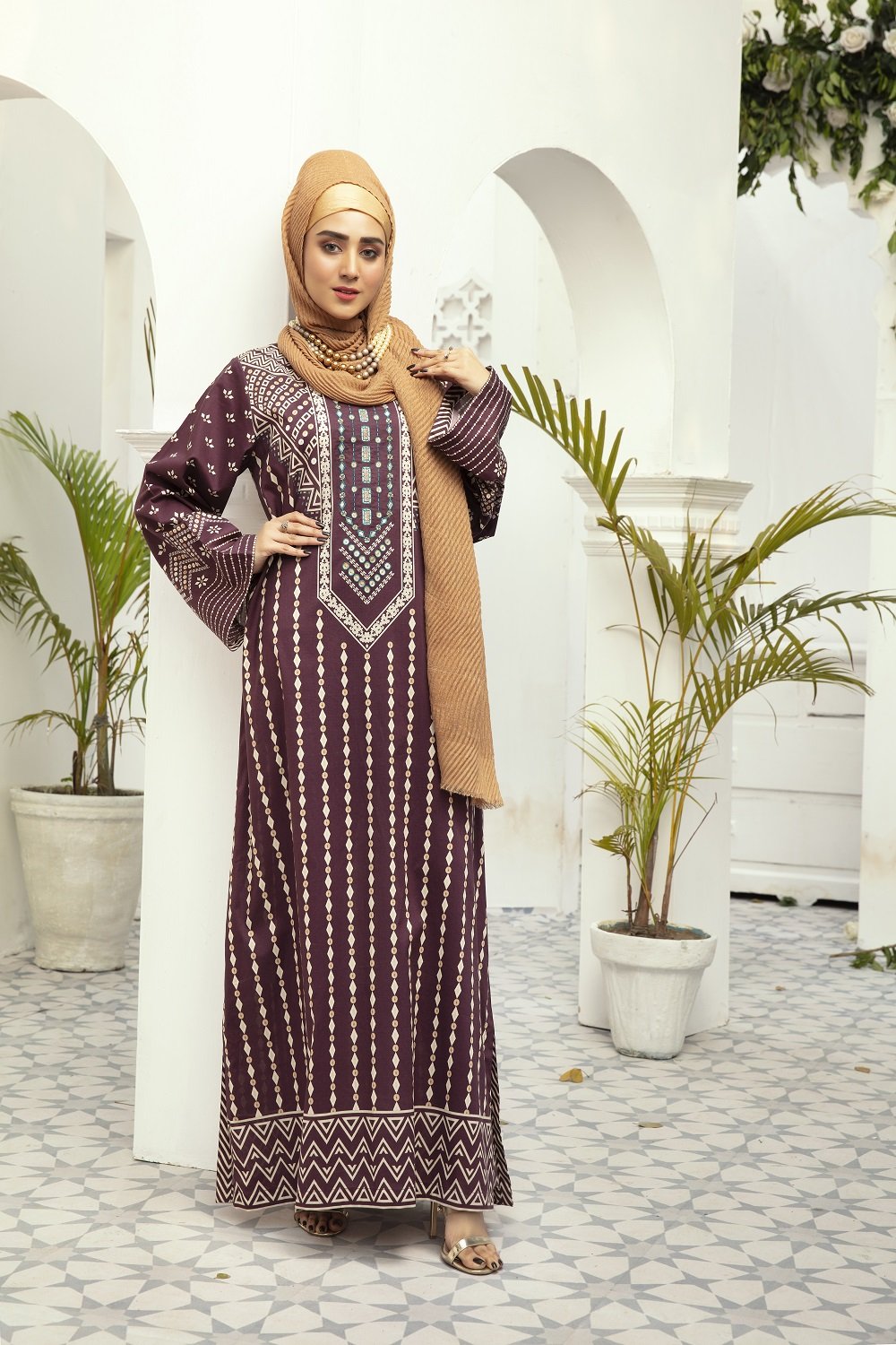 DE20-03 Printed Stitched Fustaan 1PC