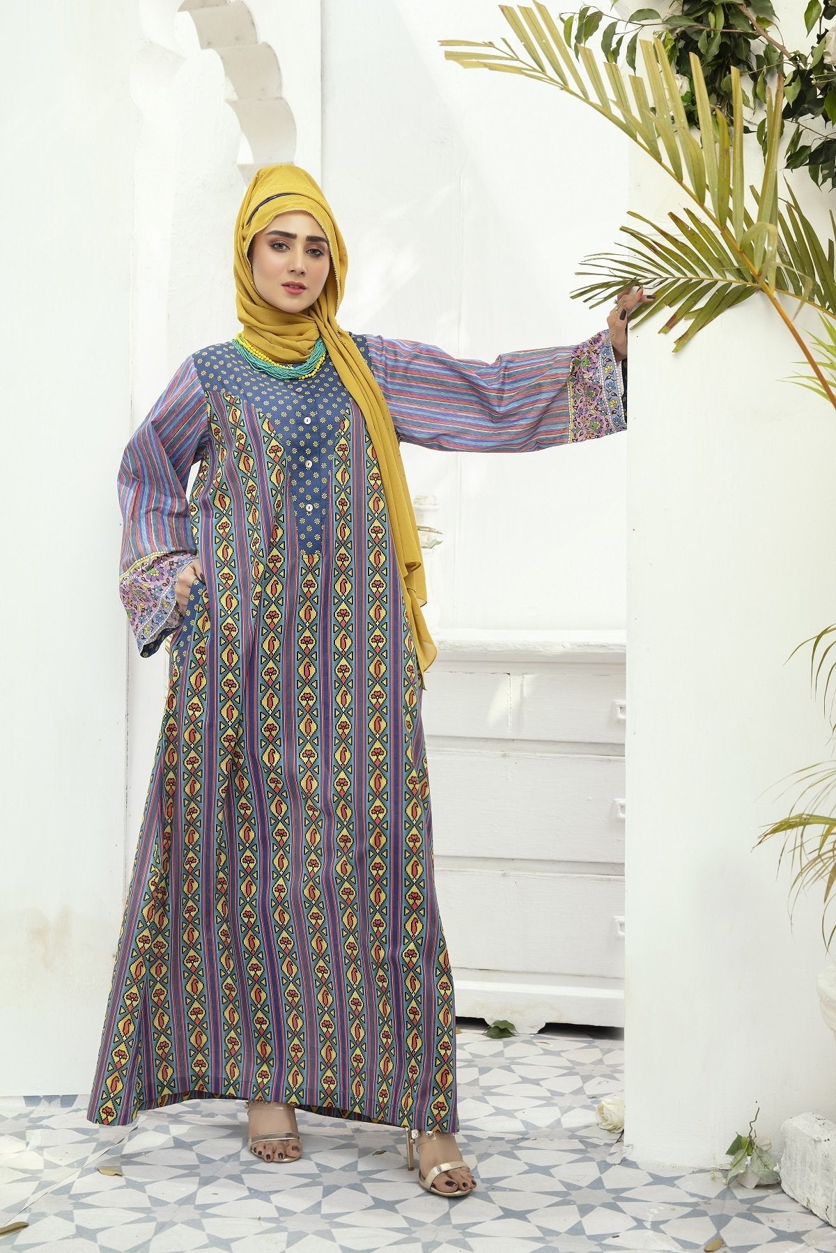 DE20-08 Printed Stitched Fustaan 1PC