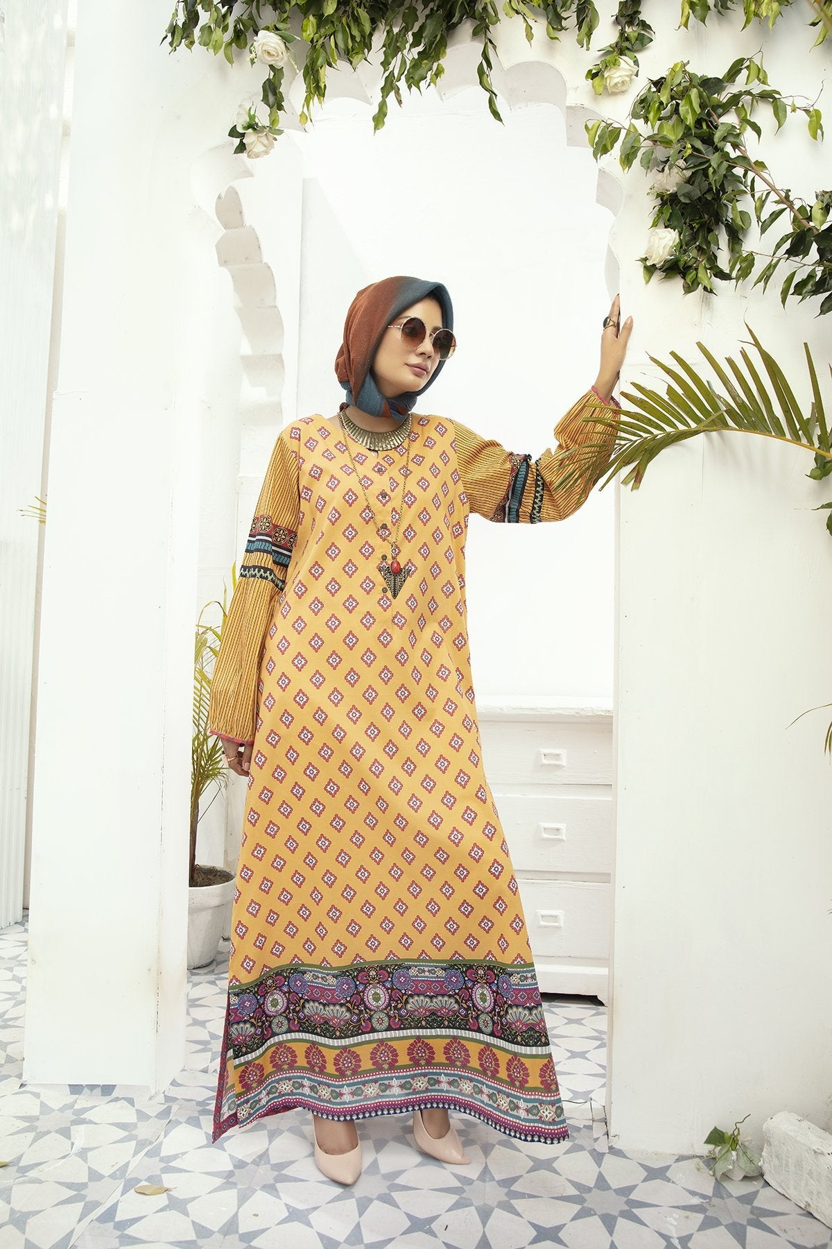 DE20-09 Printed Stitched Fustaan 1PC