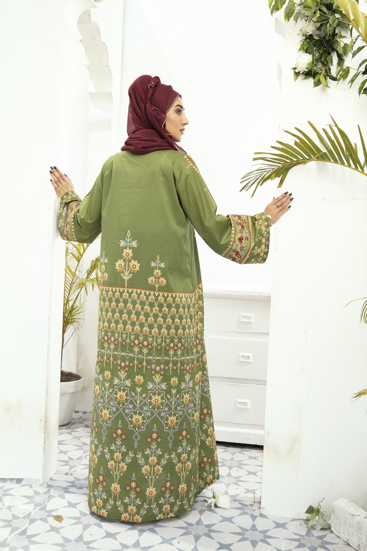 DE20-11 Printed Stitched Fustaan 1PC
