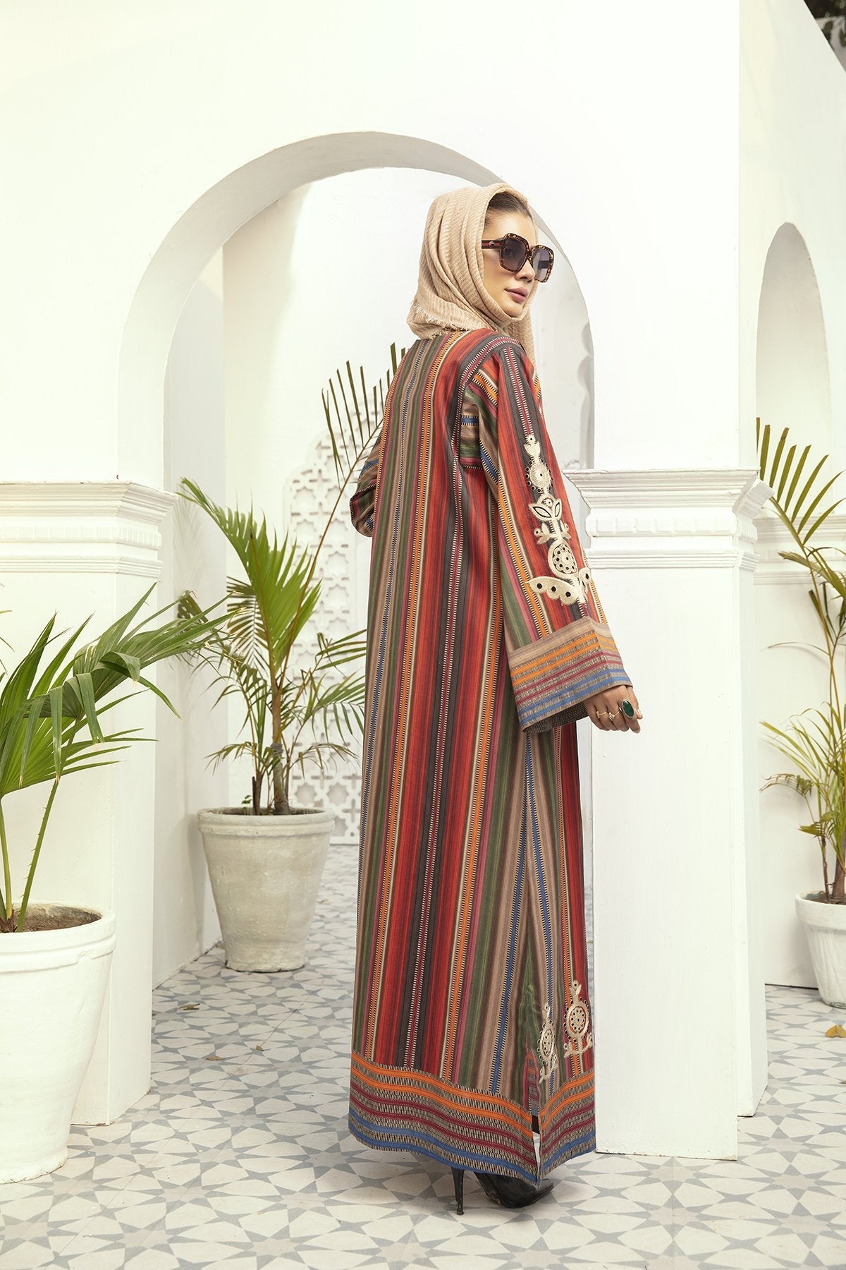 DE20-16 Printed Stitched Fustaan 1PC