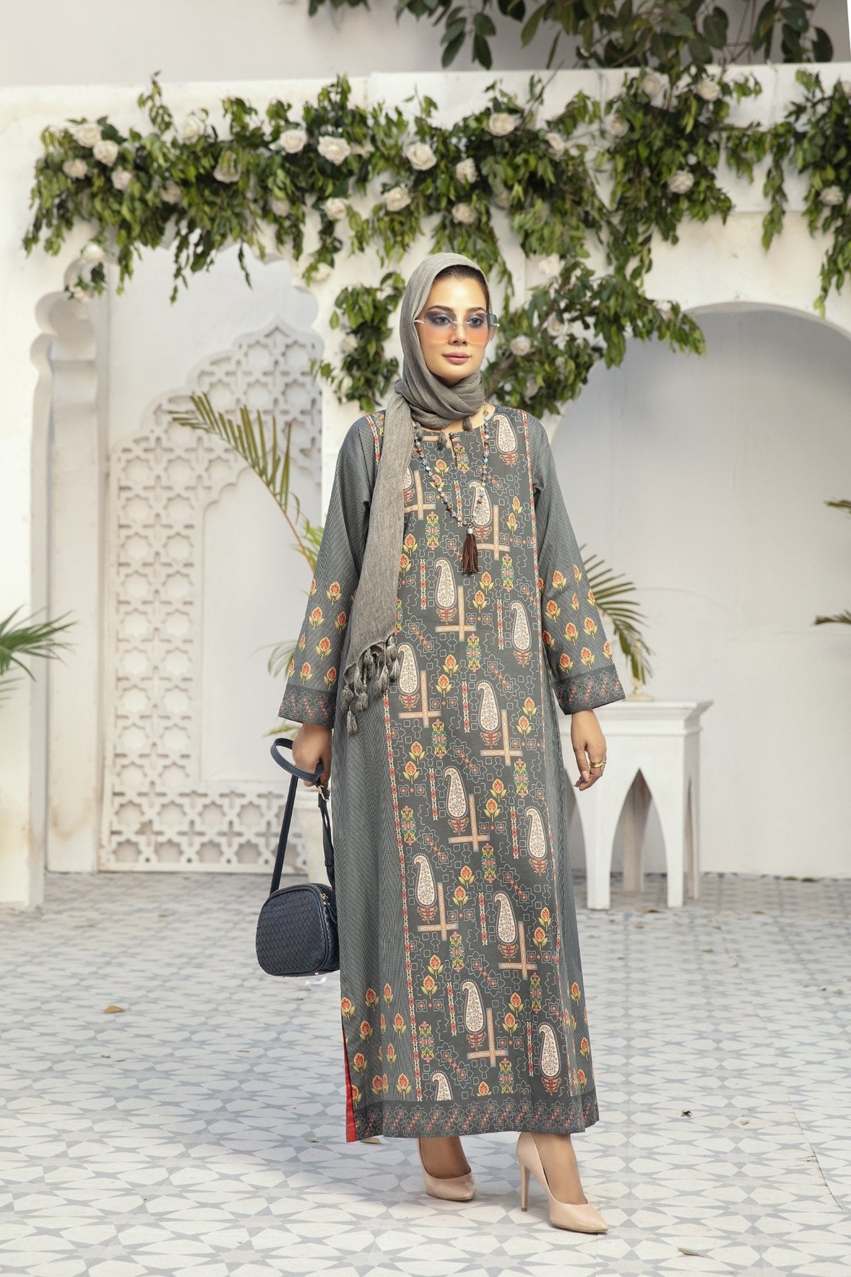 DE20-17 Printed Stitched Fustaan 1PC