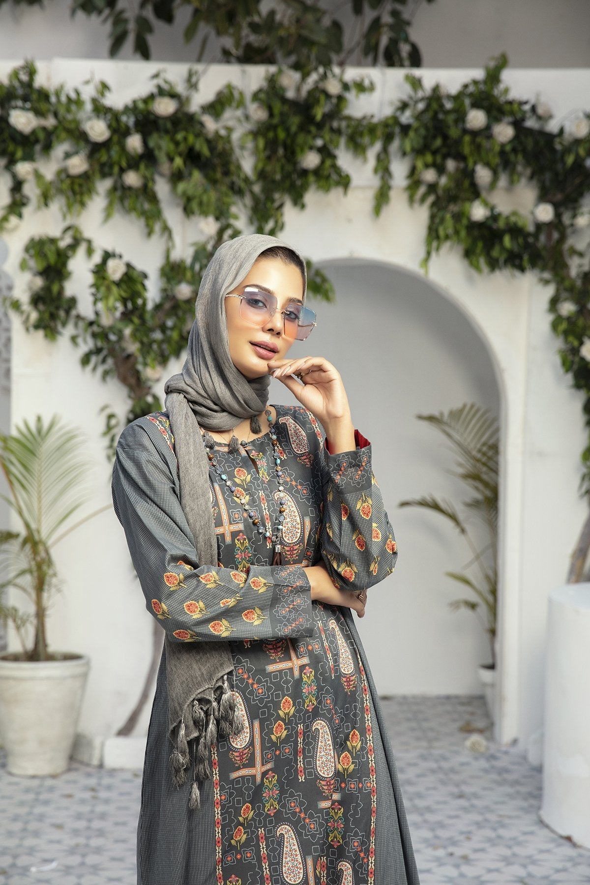 DE20-17 Printed Stitched Fustaan 1PC