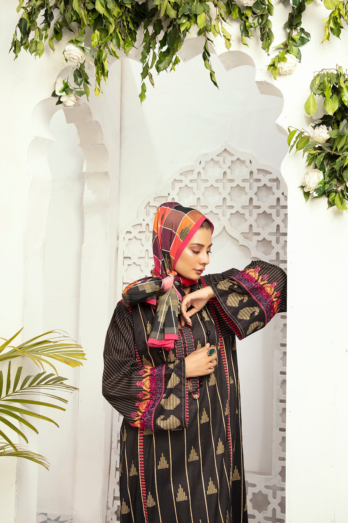 DE20-18 Printed Stitched Fustaan 1PC