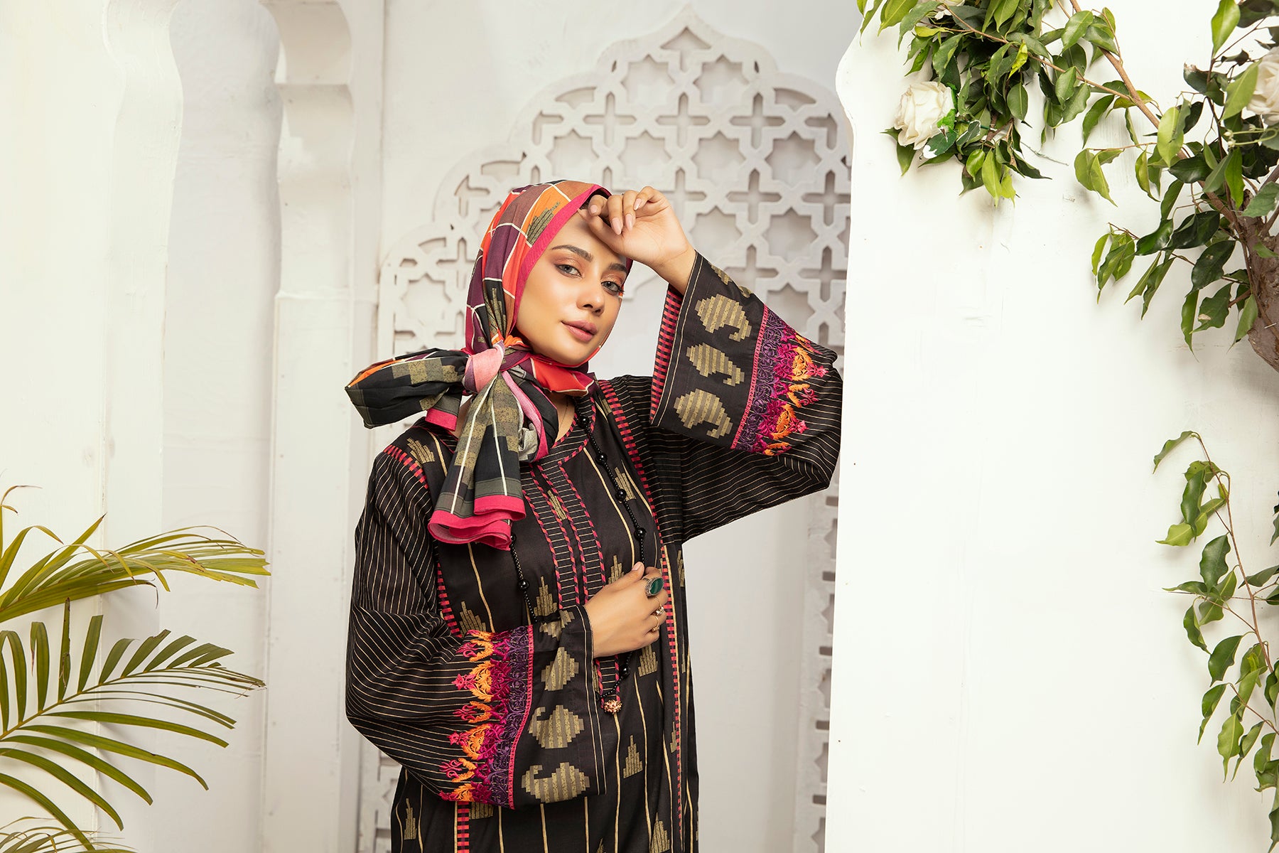 DE20-18 Printed Stitched Fustaan 1PC