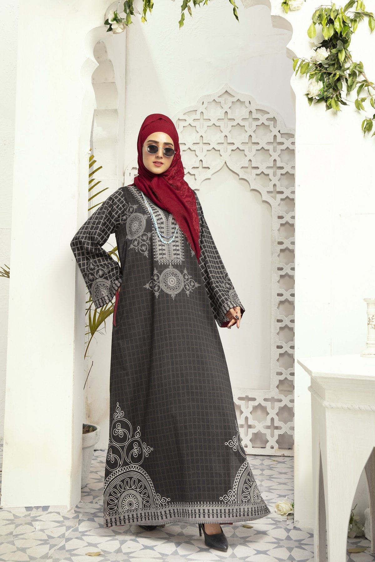 DE20-19 Printed Stitched Fustaan 1PC