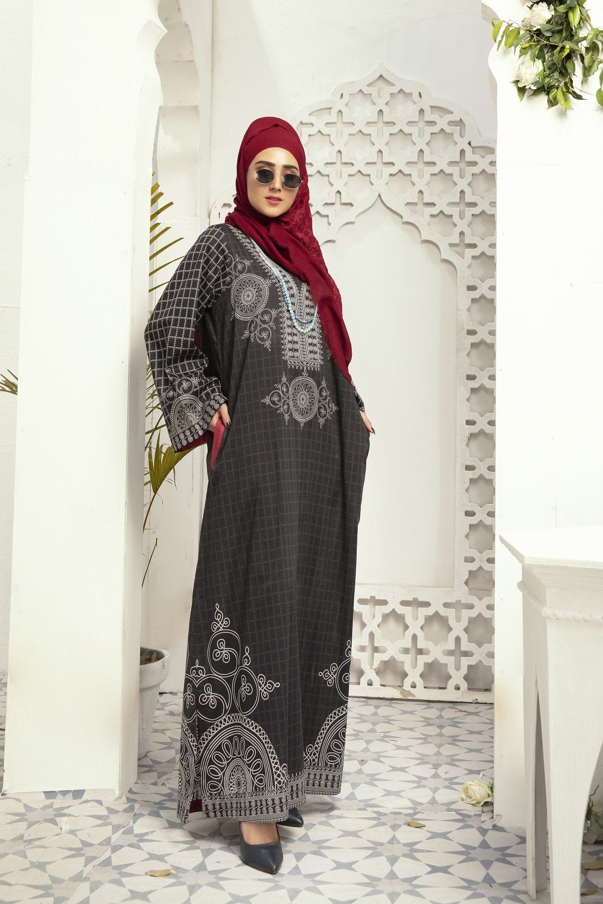 DE20-19 Printed Stitched Fustaan 1PC