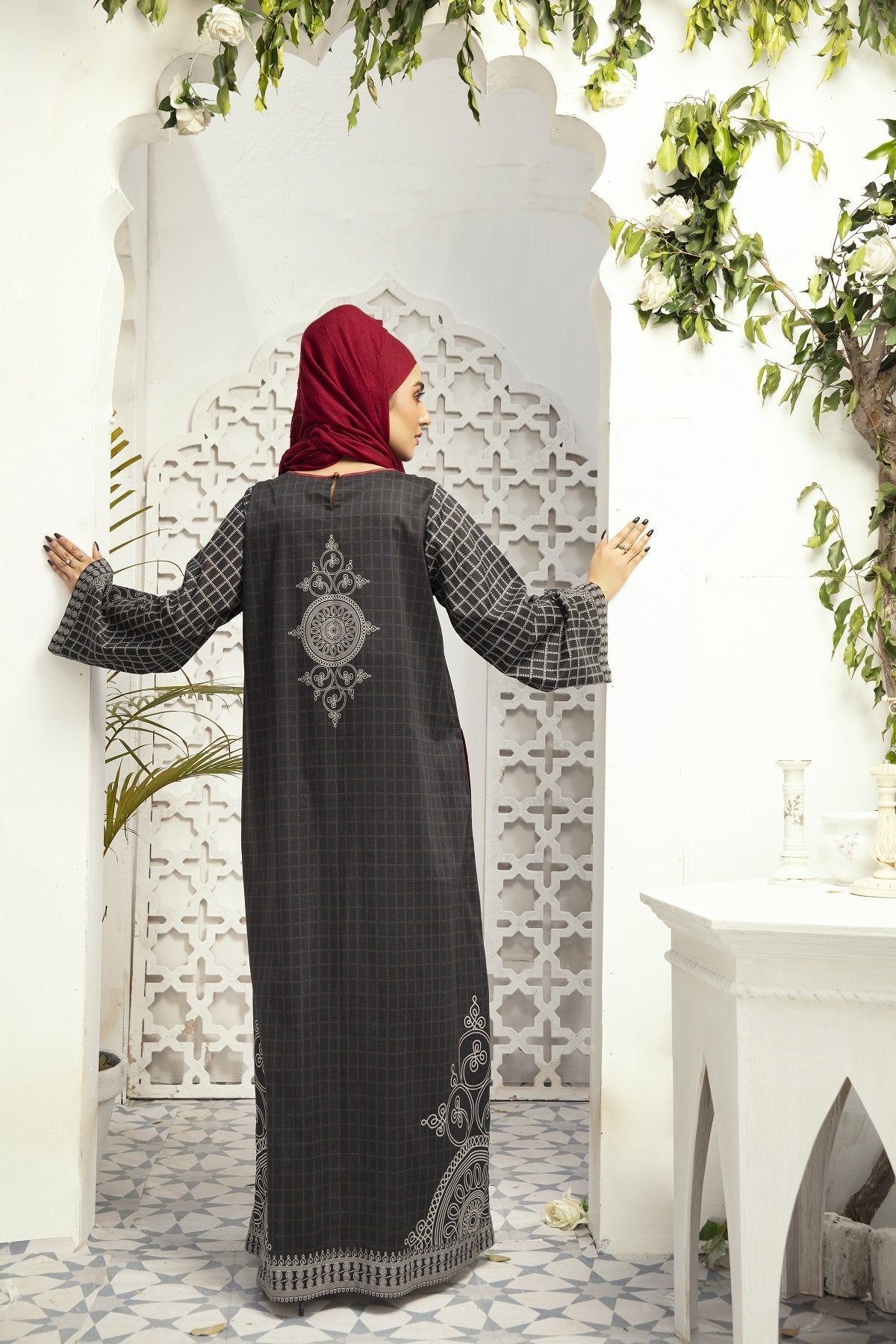 DE20-19 Printed Stitched Fustaan 1PC