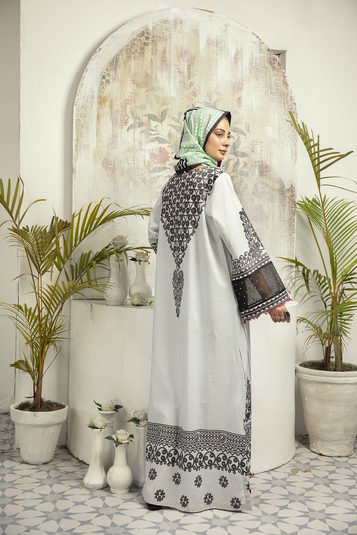 DE20-20 Printed Stitched Fustaan 1PC