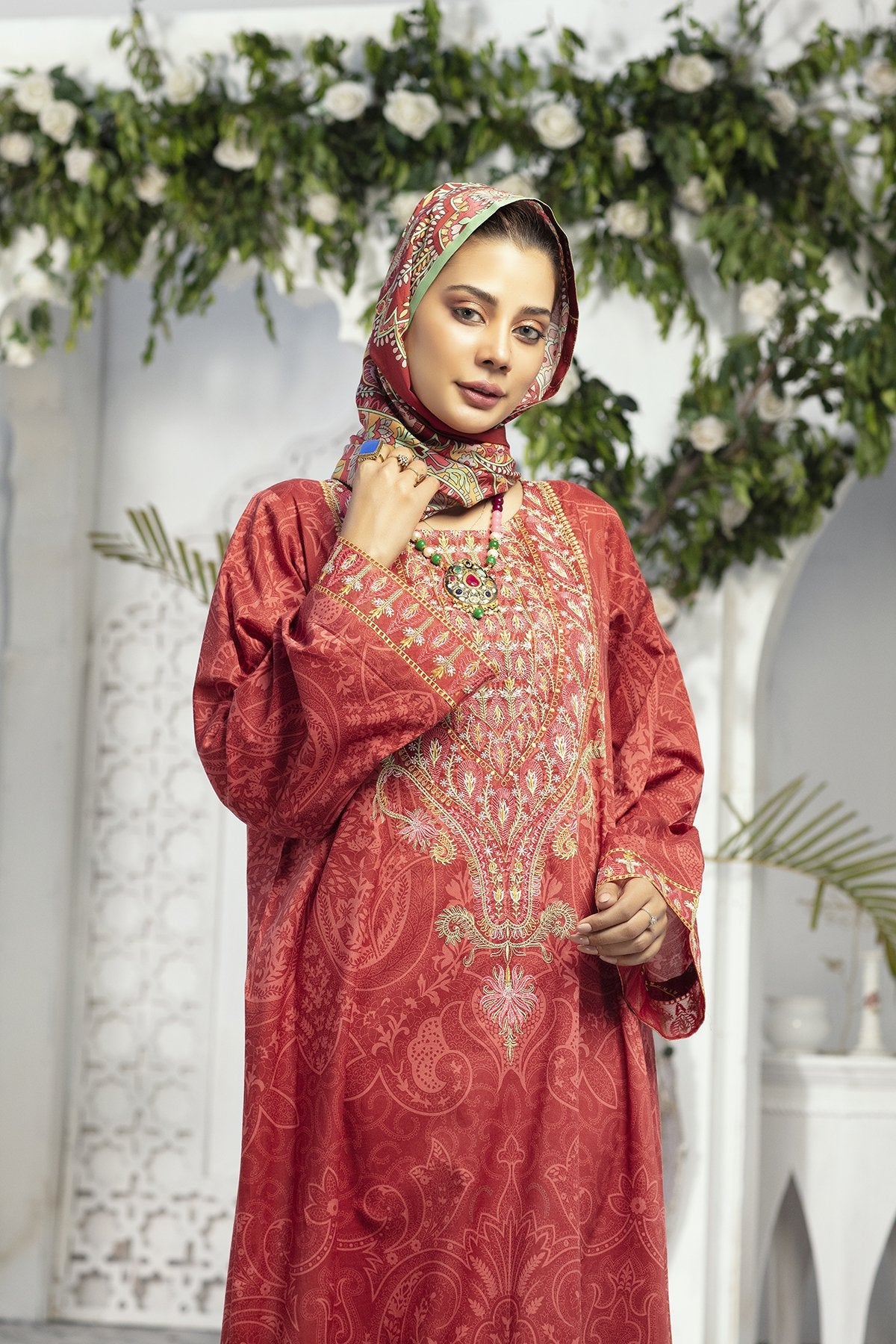 DE20-23 Printed Embroidered Stitched Fustaan 1PC