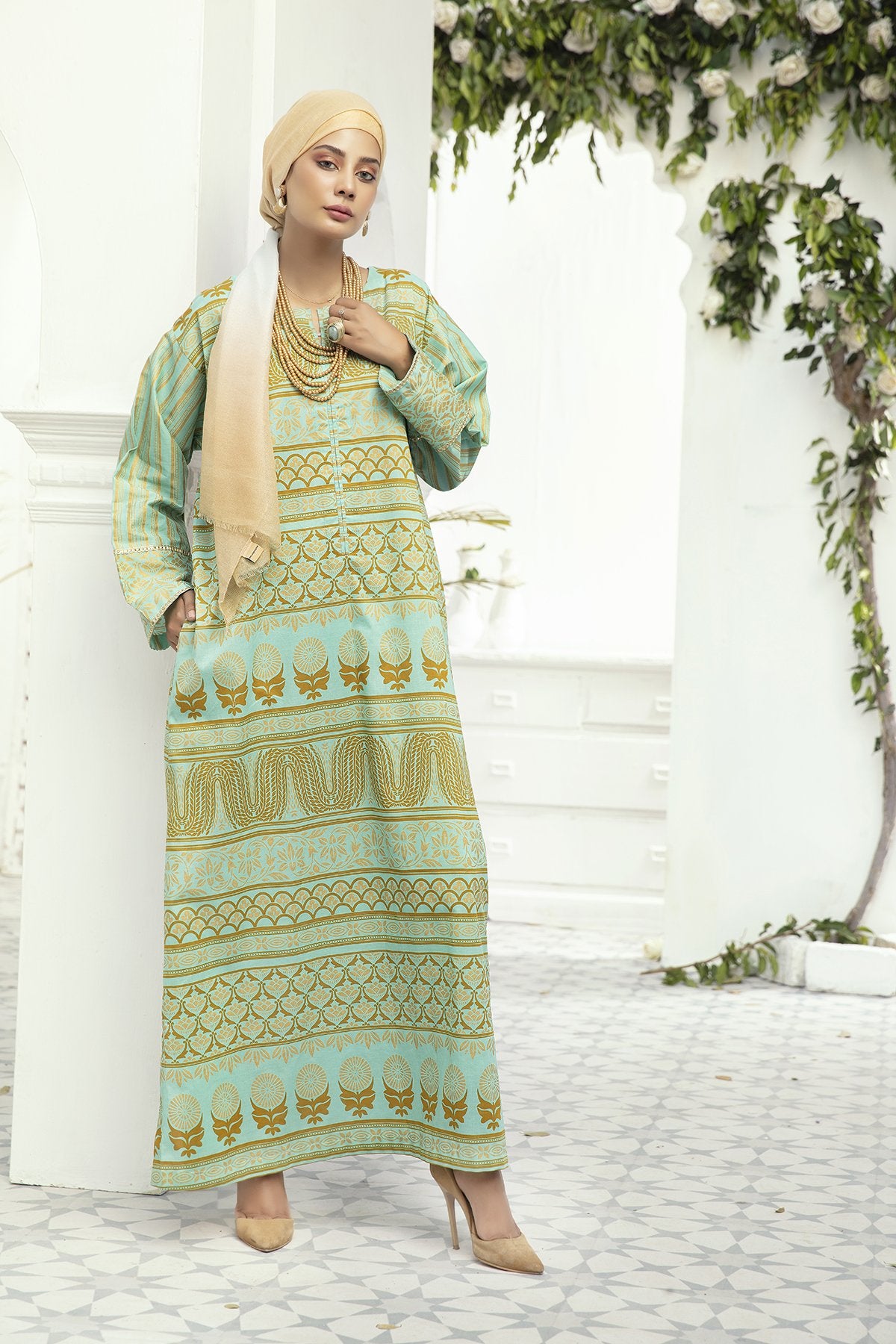 DE20-27 Printed Stitched Fustaan 1PC