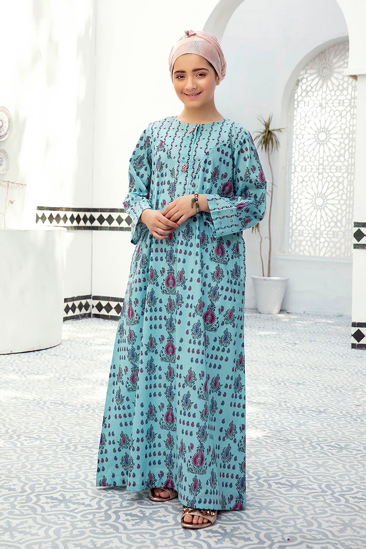 DE21-10-Mix & Match Pearl Detailing Stitched Fustaan-1PC