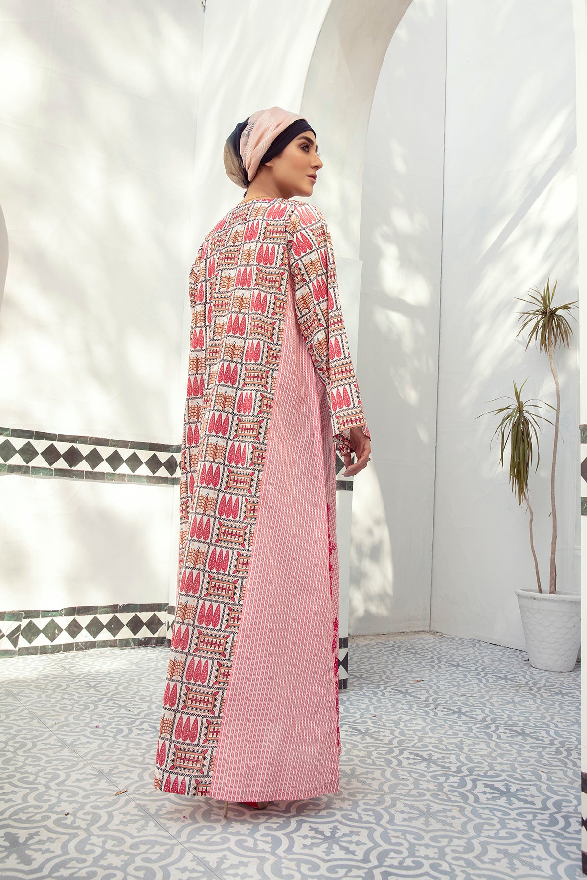DE21-24-Embroidered Mix and Match Stitched Fustaan-1PC