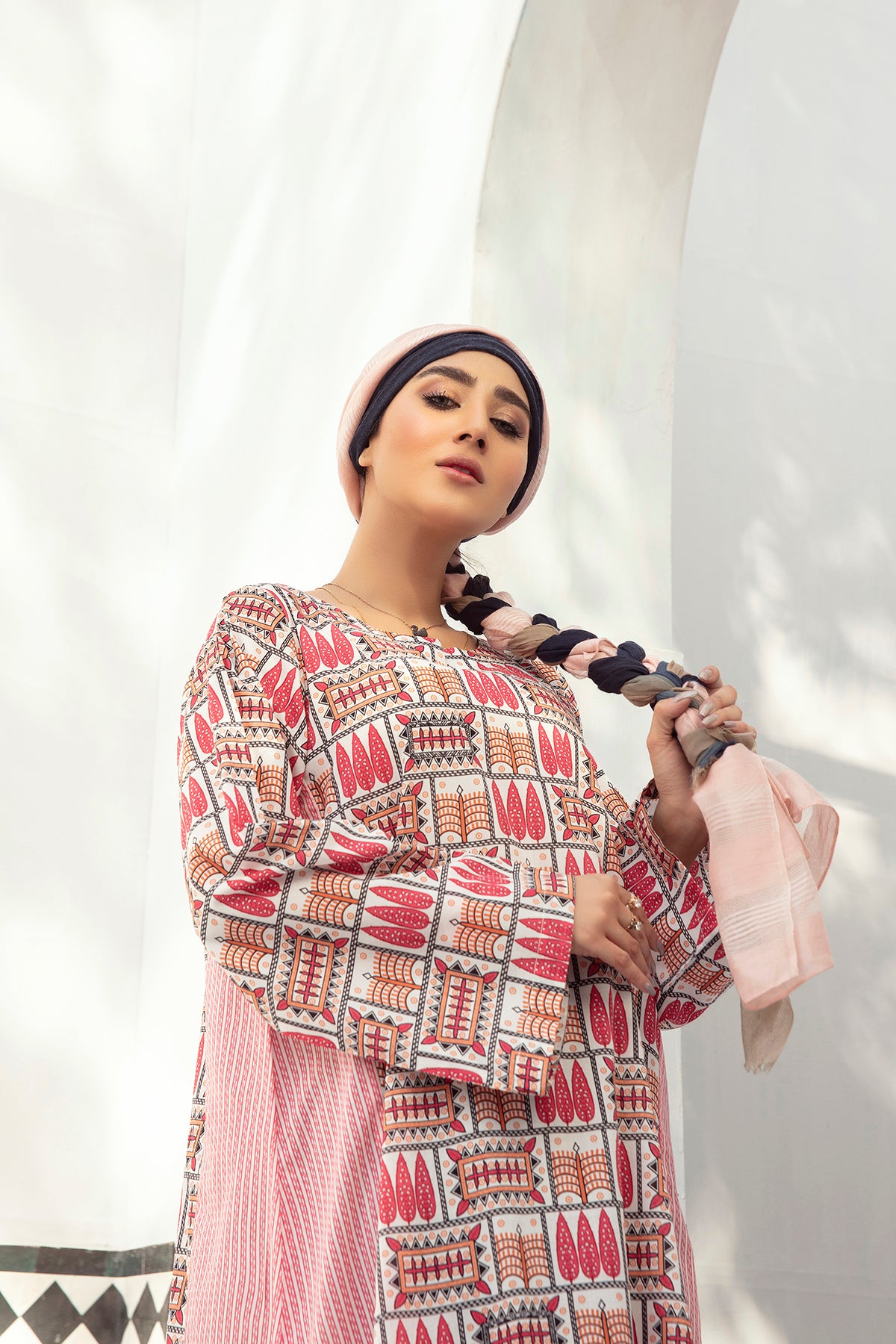 DE21-24-Embroidered Mix and Match Stitched Fustaan-1PC