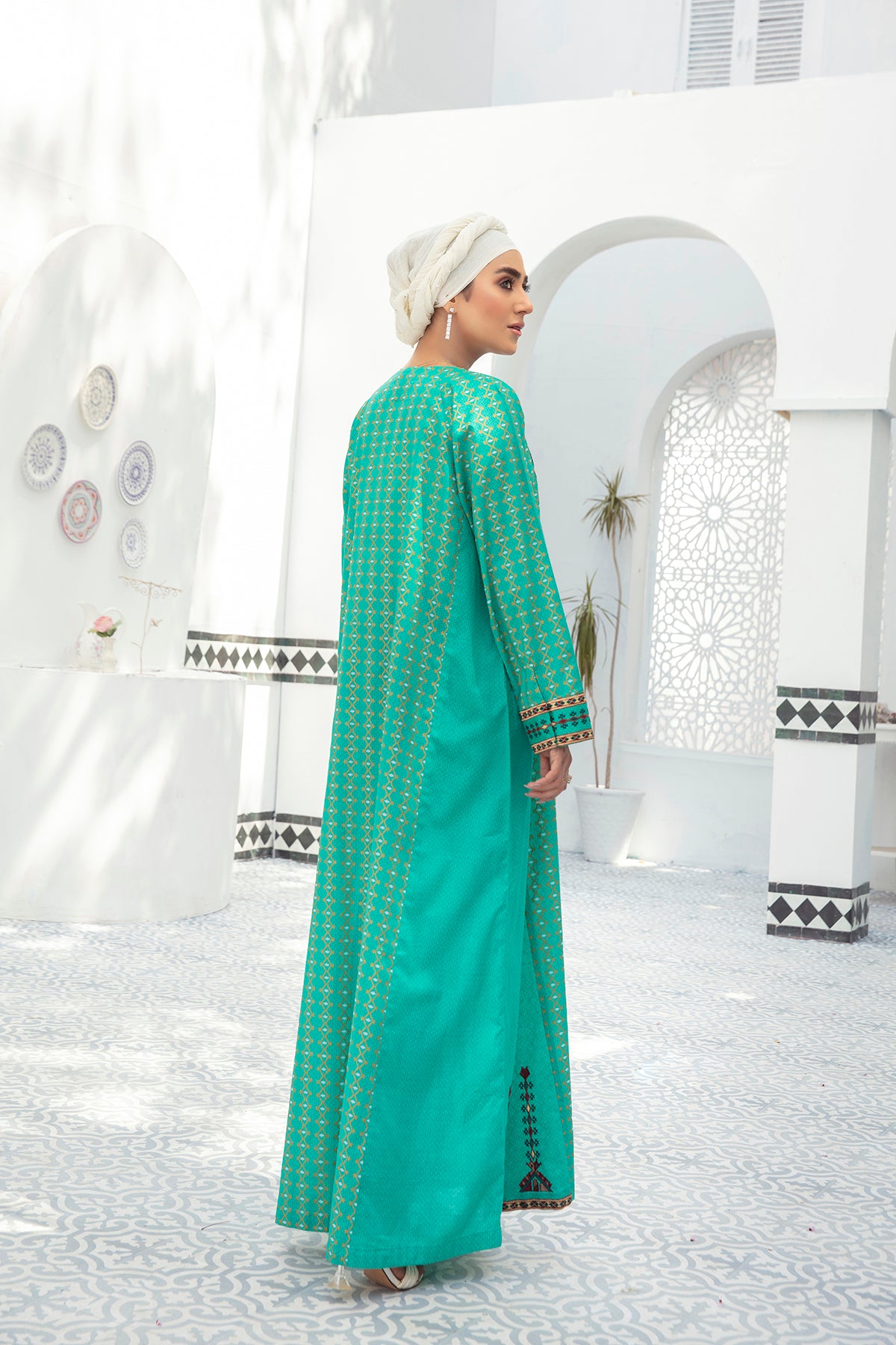 DE21-38-Mix and Match Embroidered paneled Fustaan-1PC