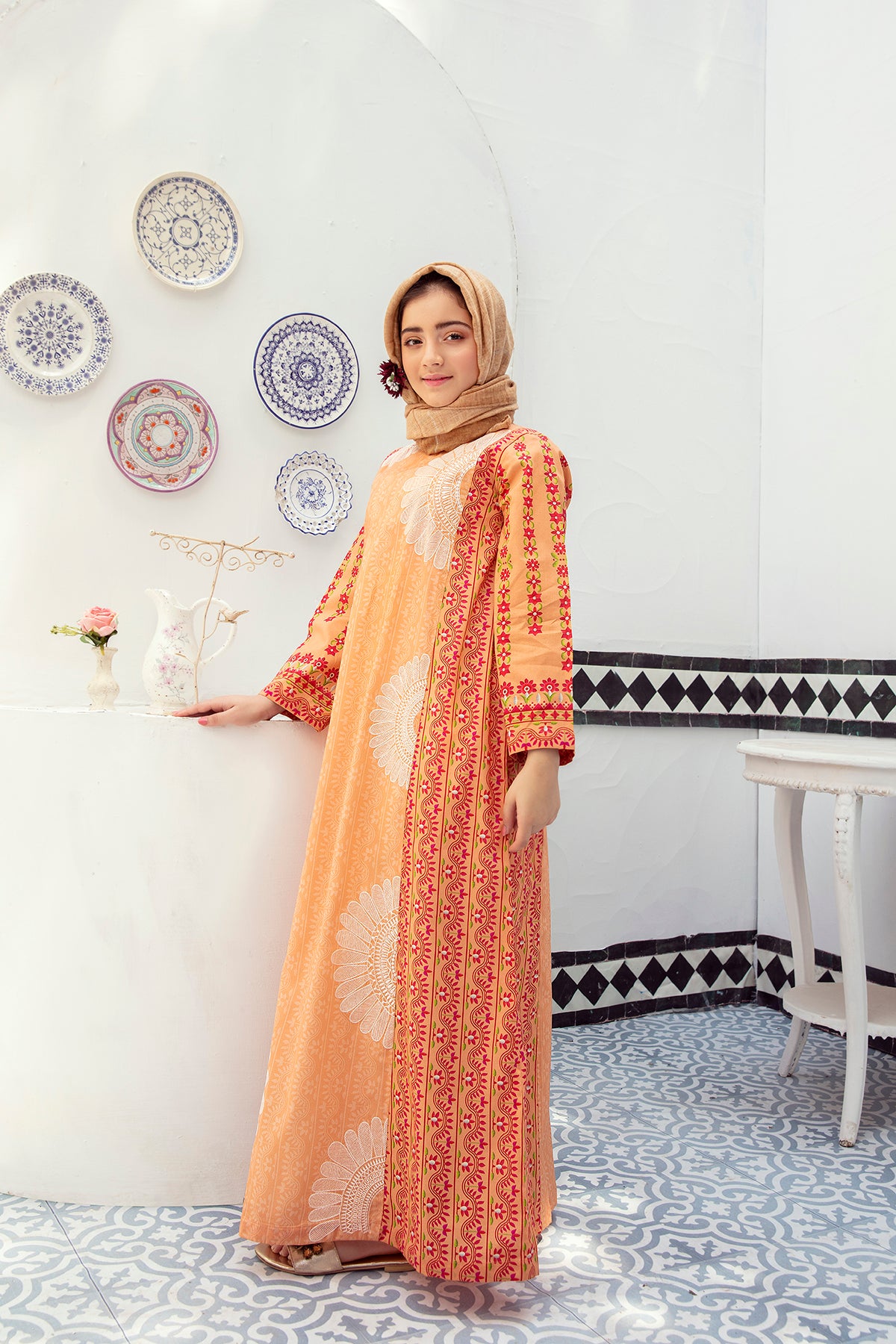 DE21-39-Embroidered Paneled Fustaan
