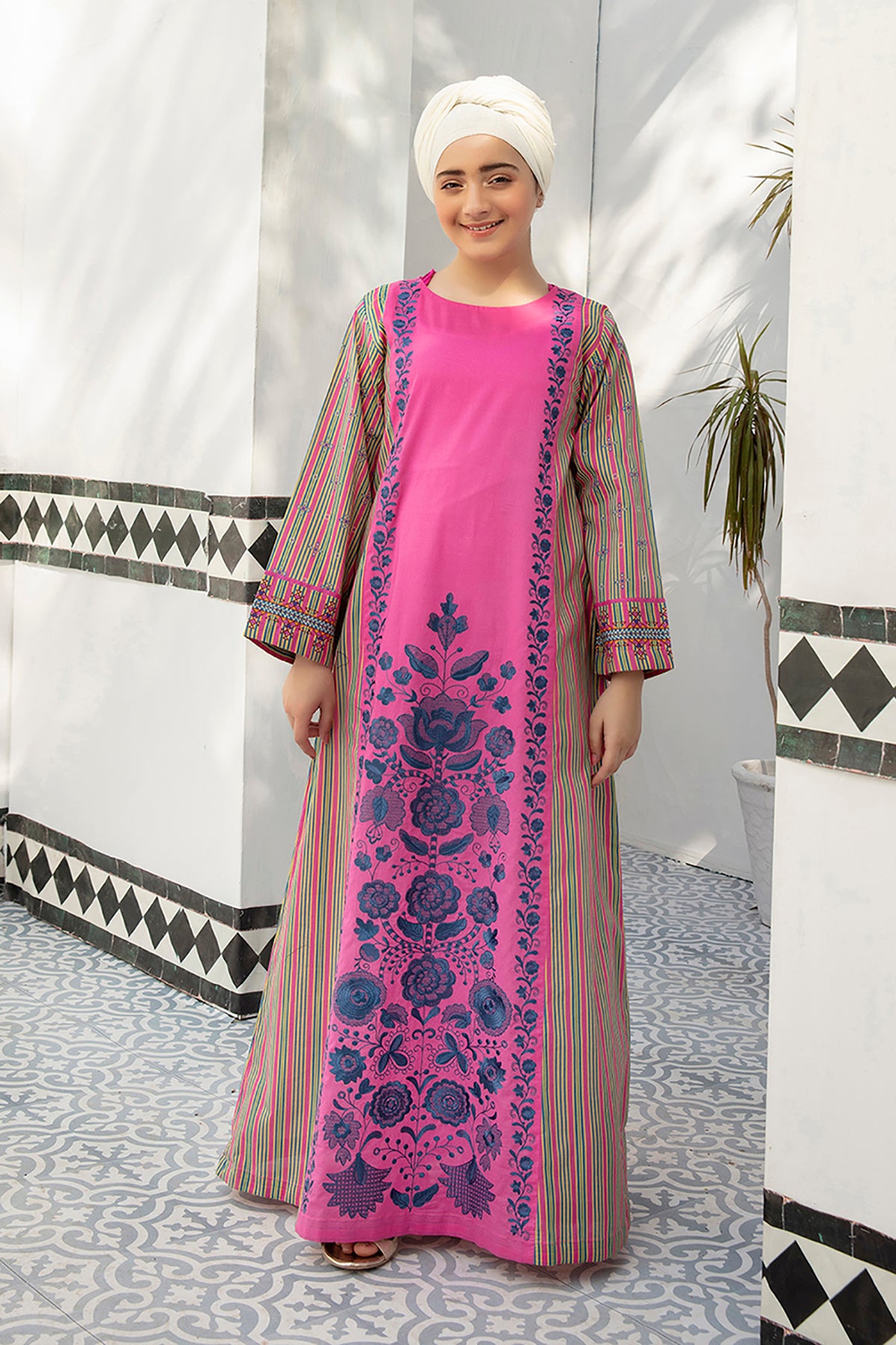 DE21-45 Mix And Match Embroidered Paneled Stitched Fustaan-1PC